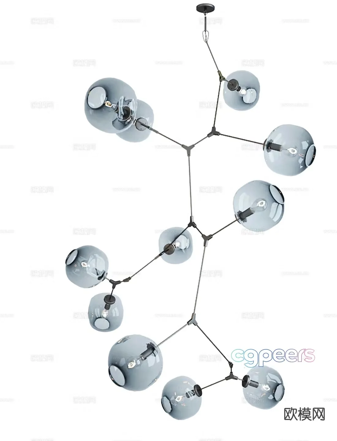 Light luxury chandelier fashion chandelier 3d model