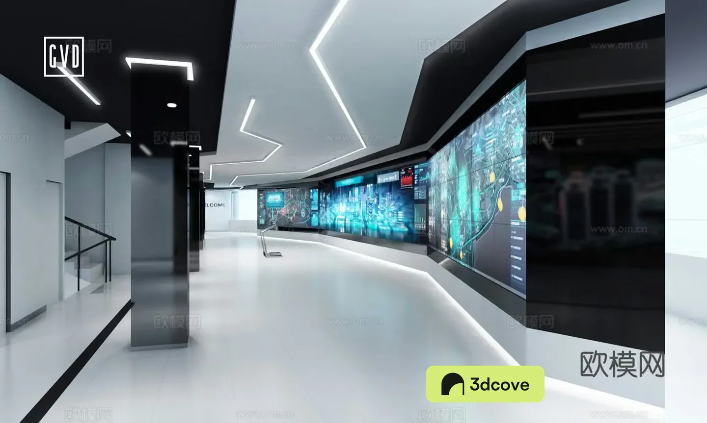Modern Technology Exhibition Hall Management and Control Center Multimedia Interaction Large Screen Visualization Immersive Area Experience