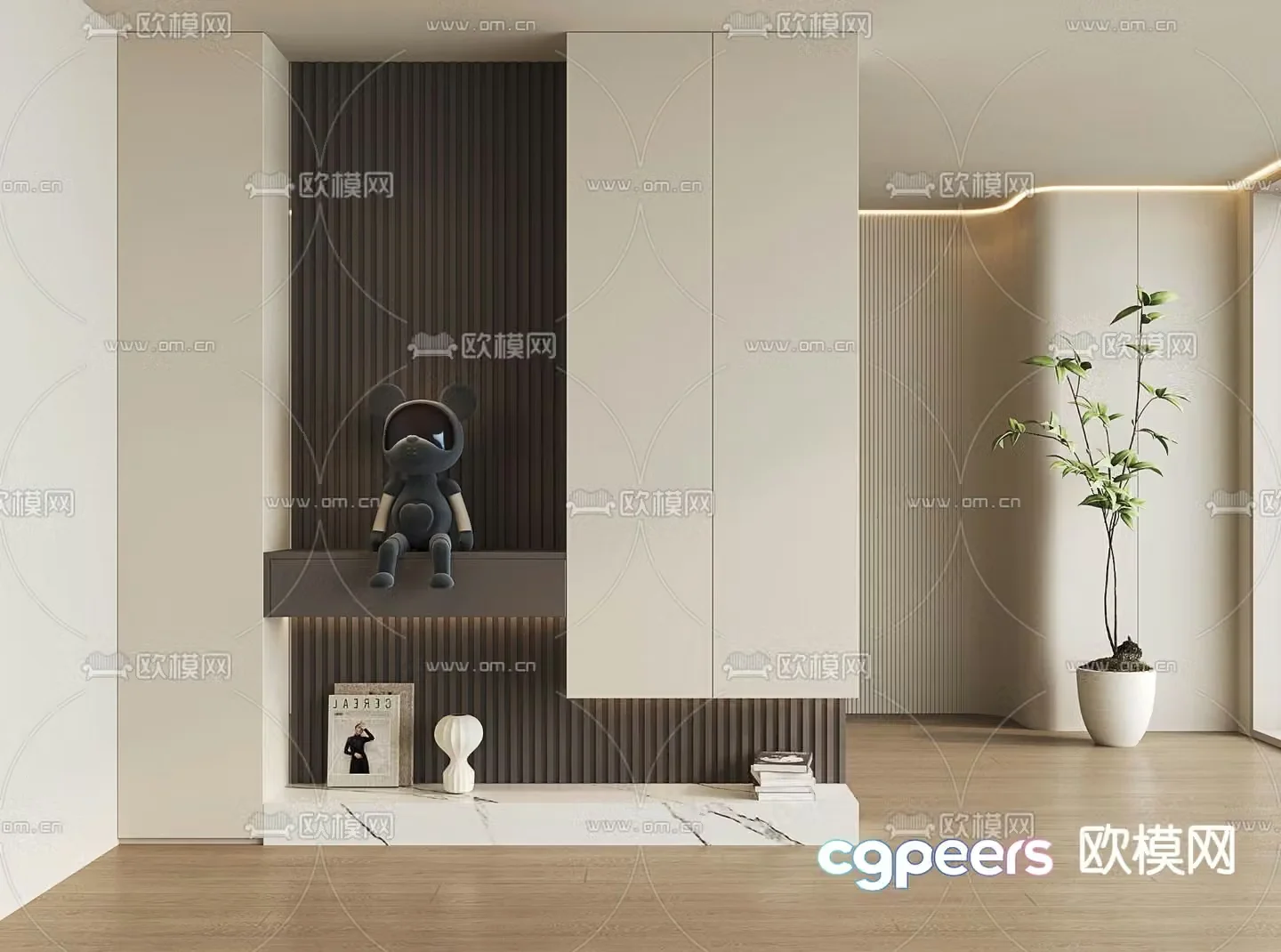 Porch shoe cabinet partition cabinet 3D model