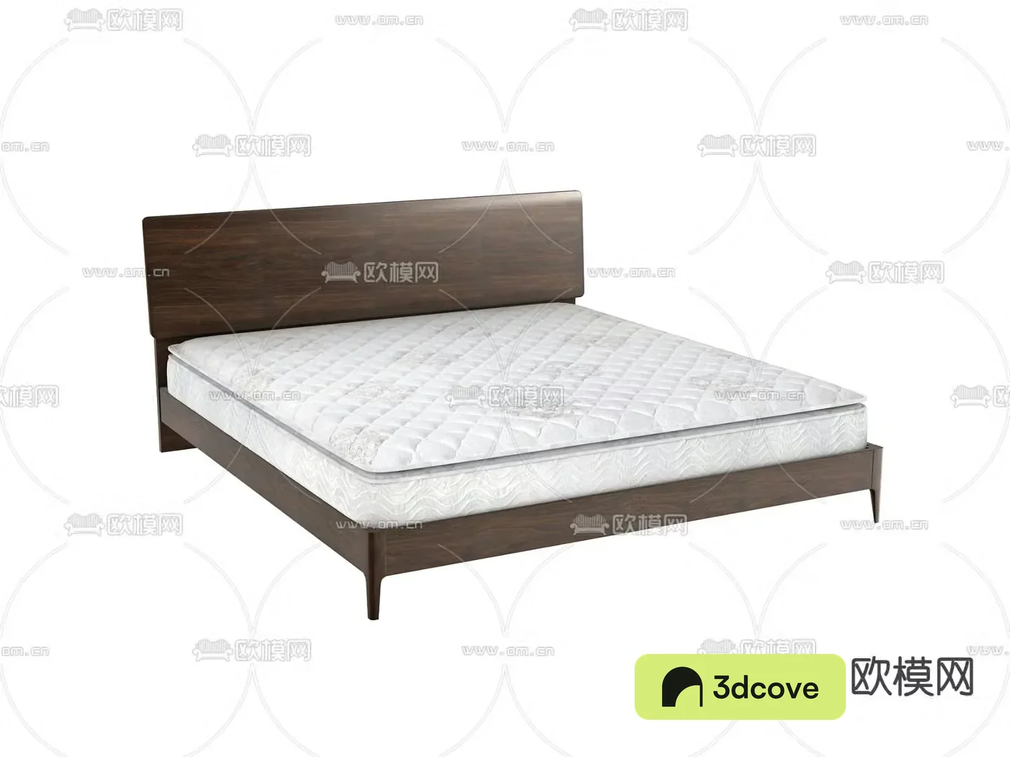 Modern solid wood double bed