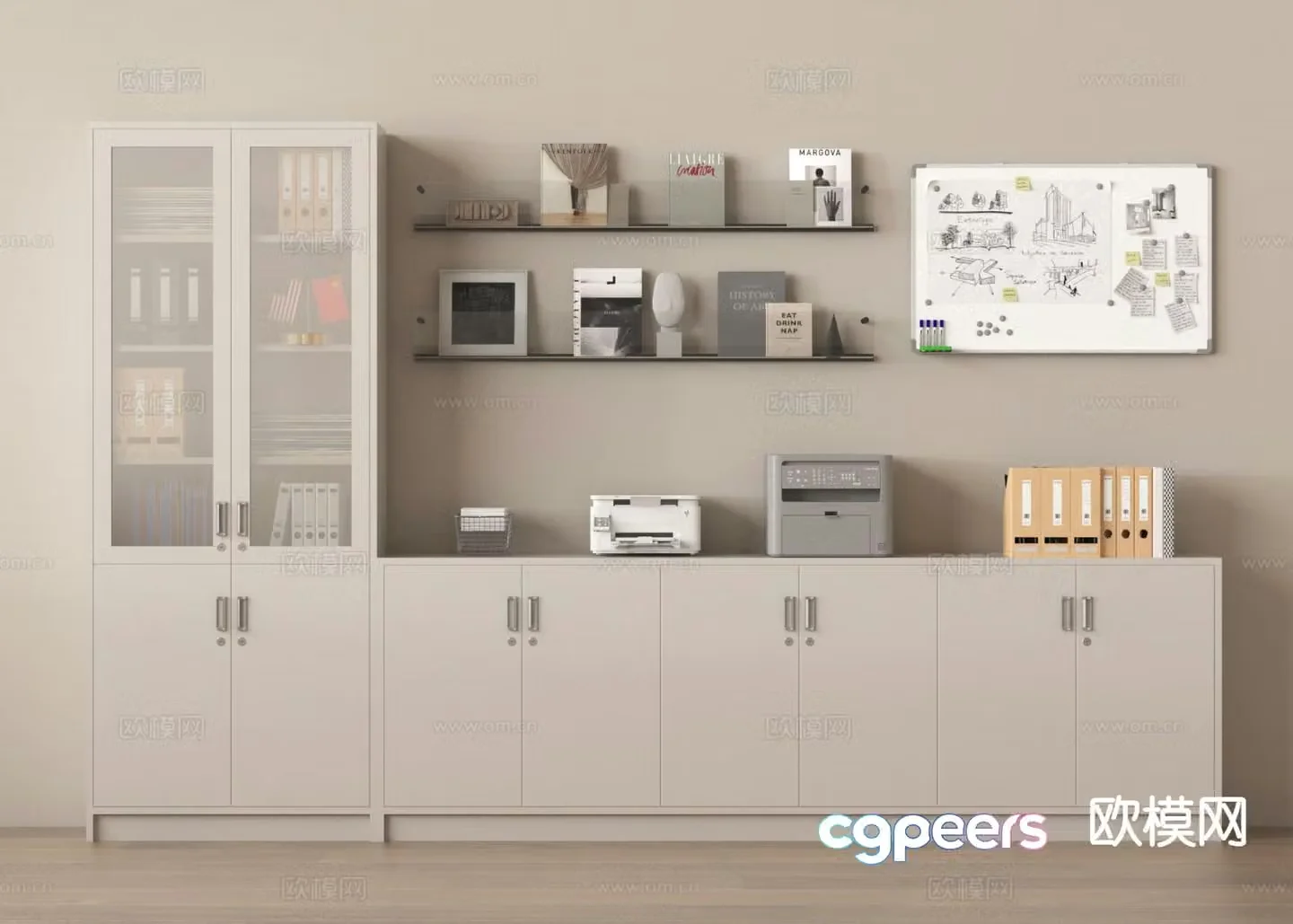 Modern filing cabinet filing cabinet information cabinet 3d model