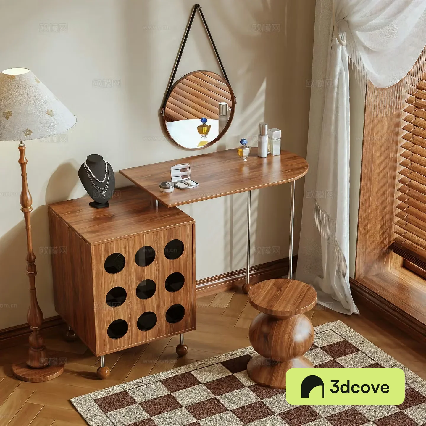 Log style dressing table