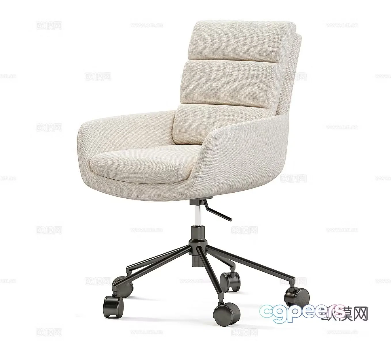 Simple office chair fabric office chair leisure chair single chair work chair wheelchair rotating chair 3d model