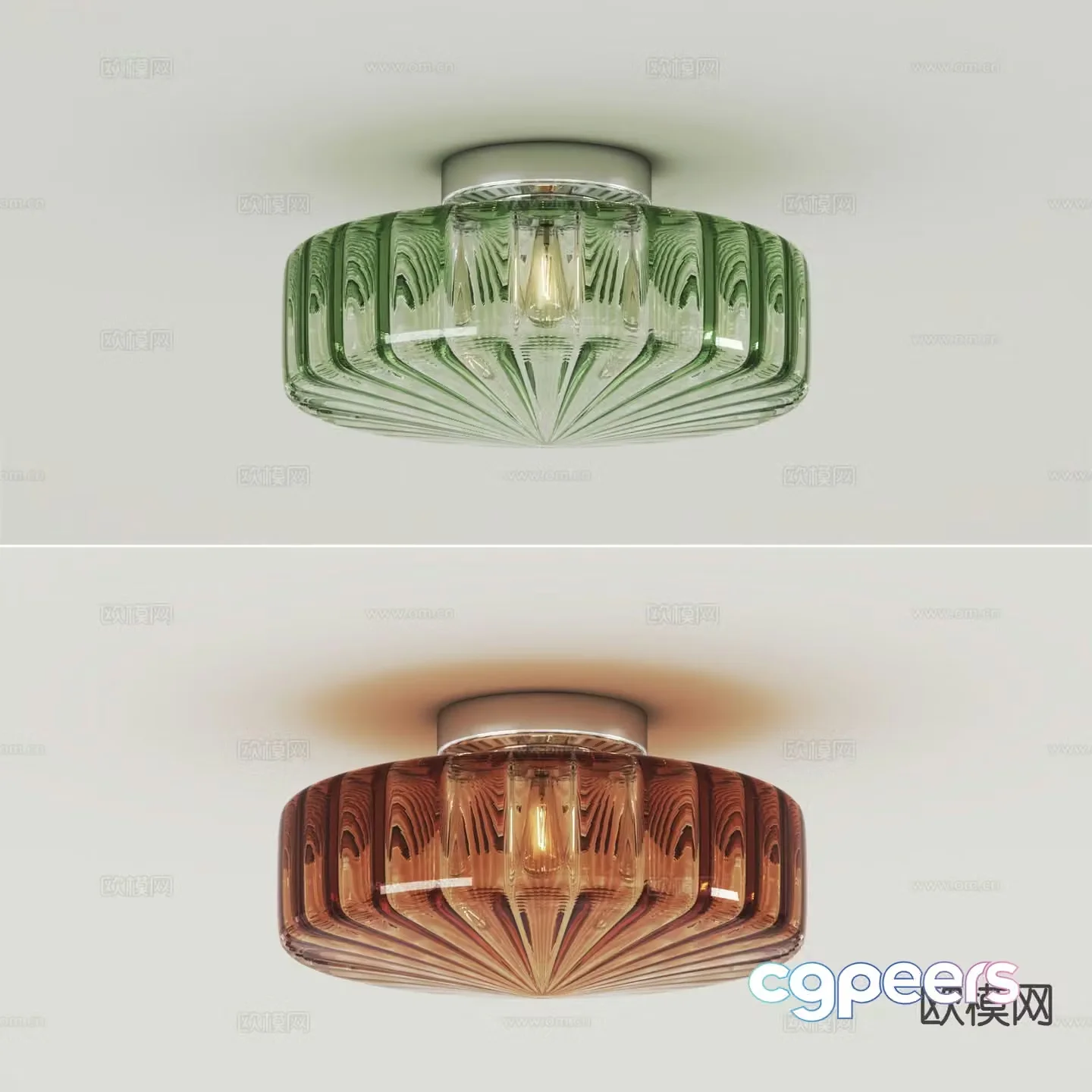 Glass ceiling lamp 3d model