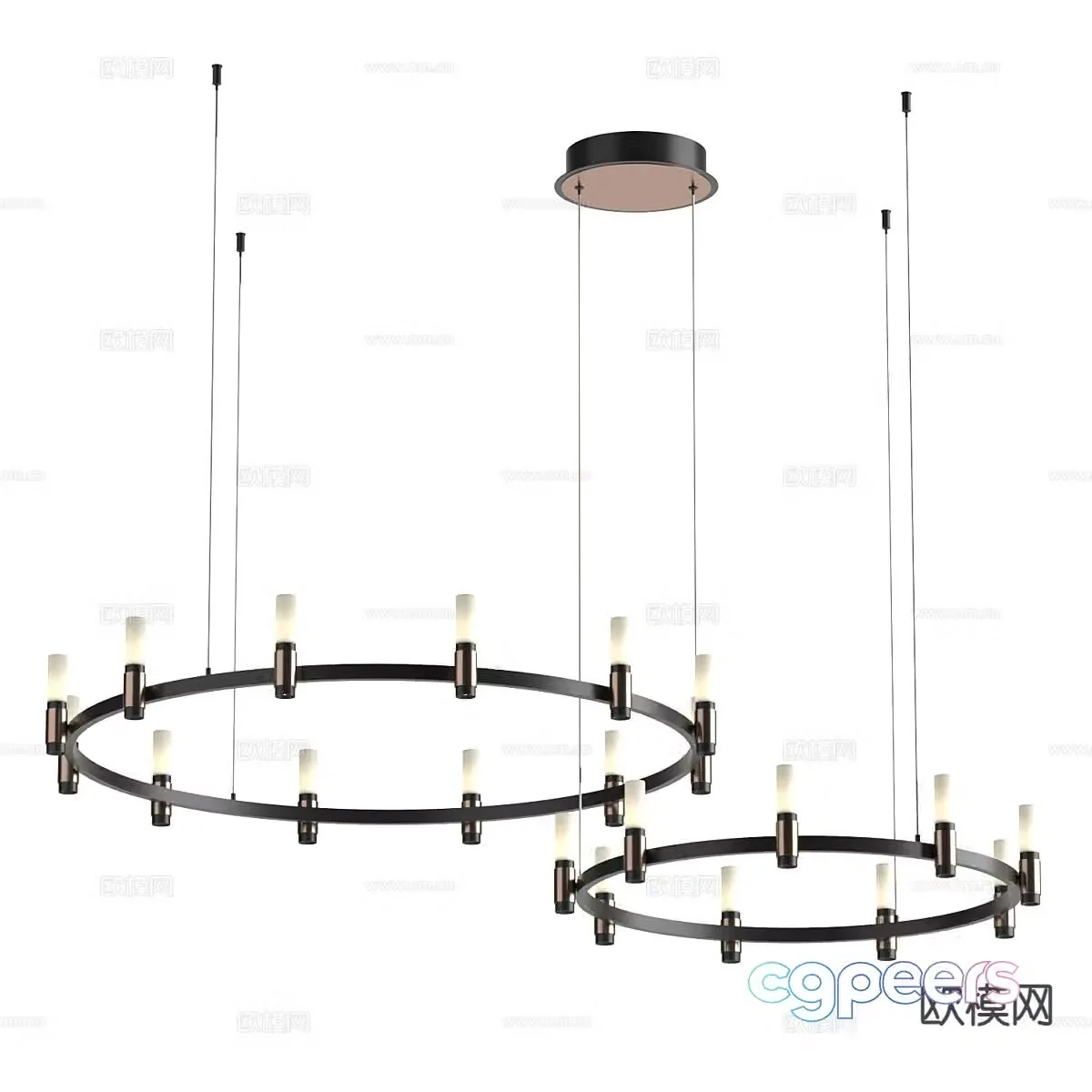 Modern ring chandelier 3d model