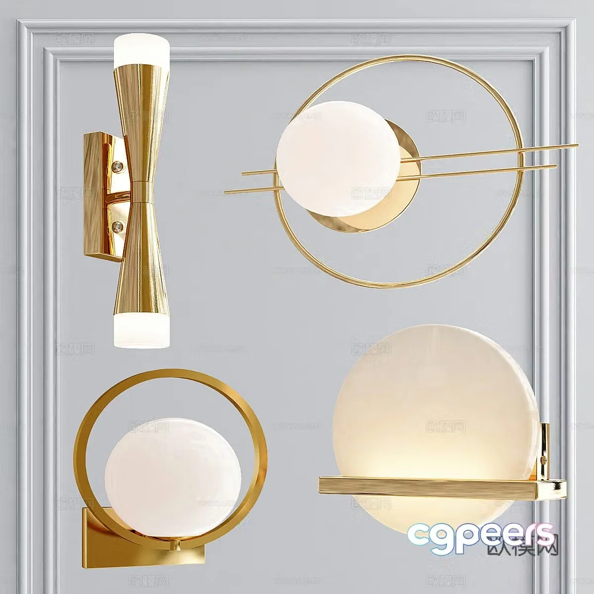 Modern light luxury decorative wall light 3d model