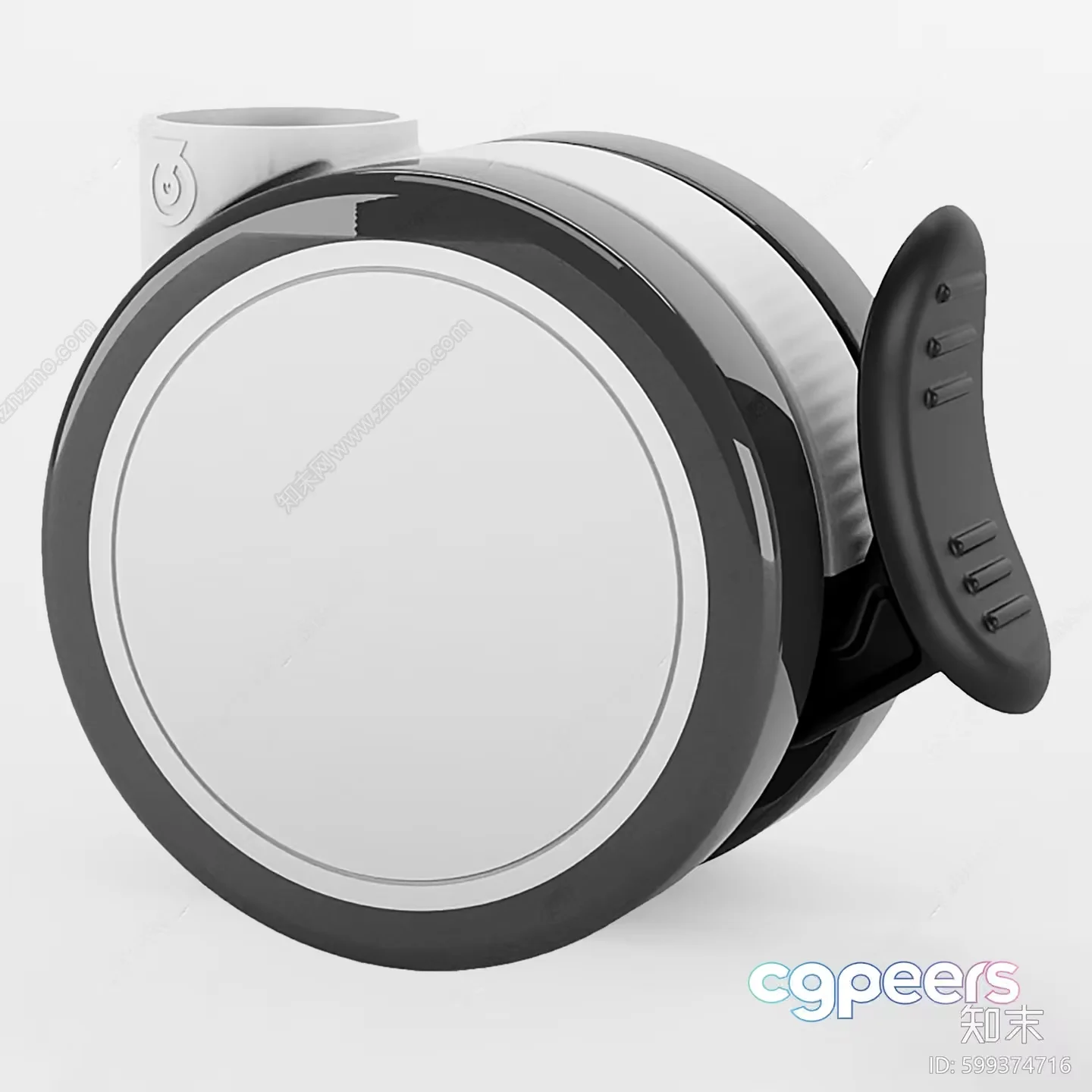 A Wall-Mounted Circular Device With A Black And White Design 3D Model – 2445 – VRAY Render