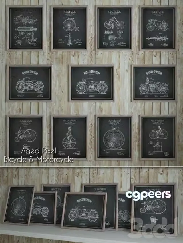 3ds Max Free – Aged Pixel Bicycle & Motorcycle
