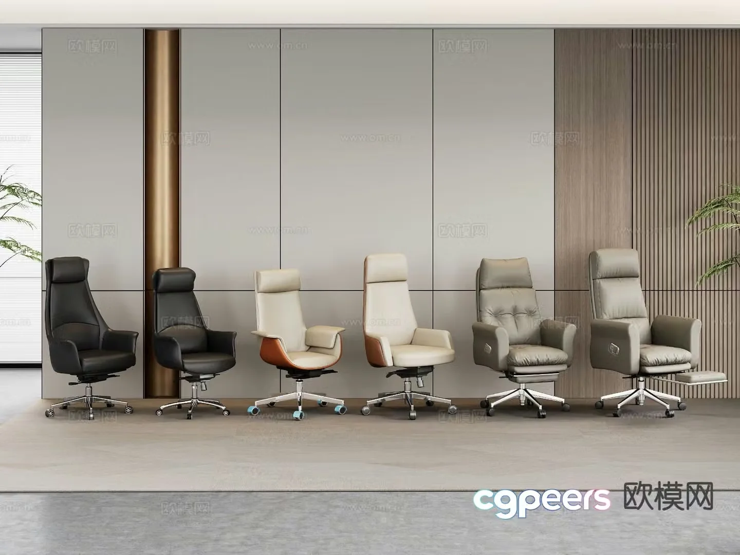 Modern office chair swivel chair manager chair boss chair 3d model