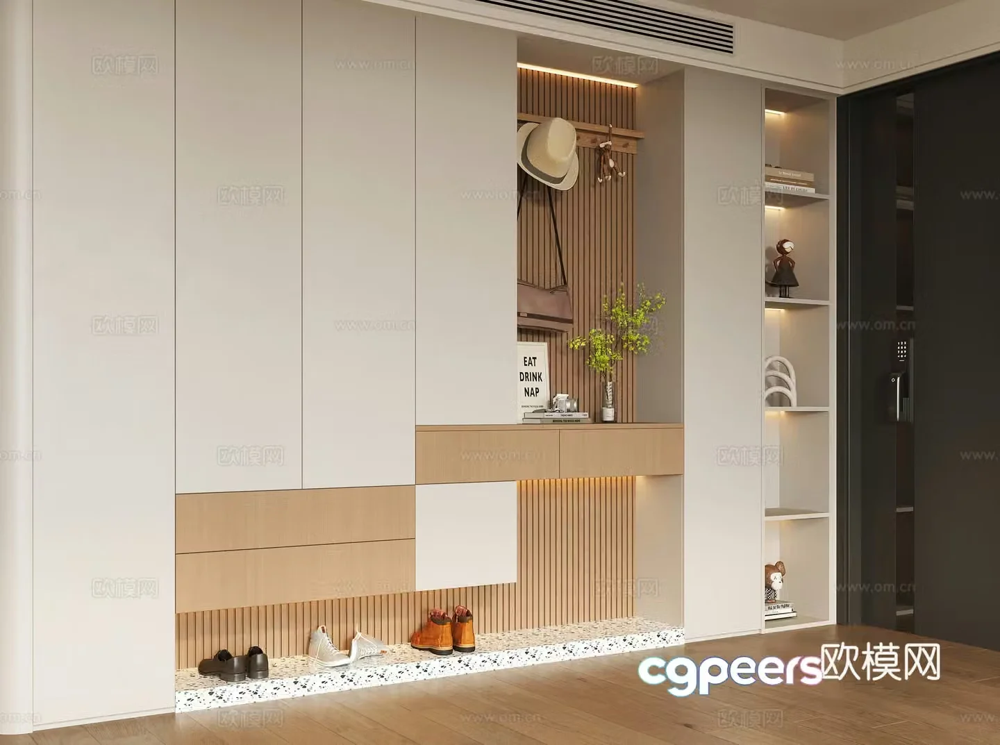 Modern home entrance shoe cabinet home entrance entrance shoe cabinet shoe replacement stool side cabinet decorative cabinet 3D model