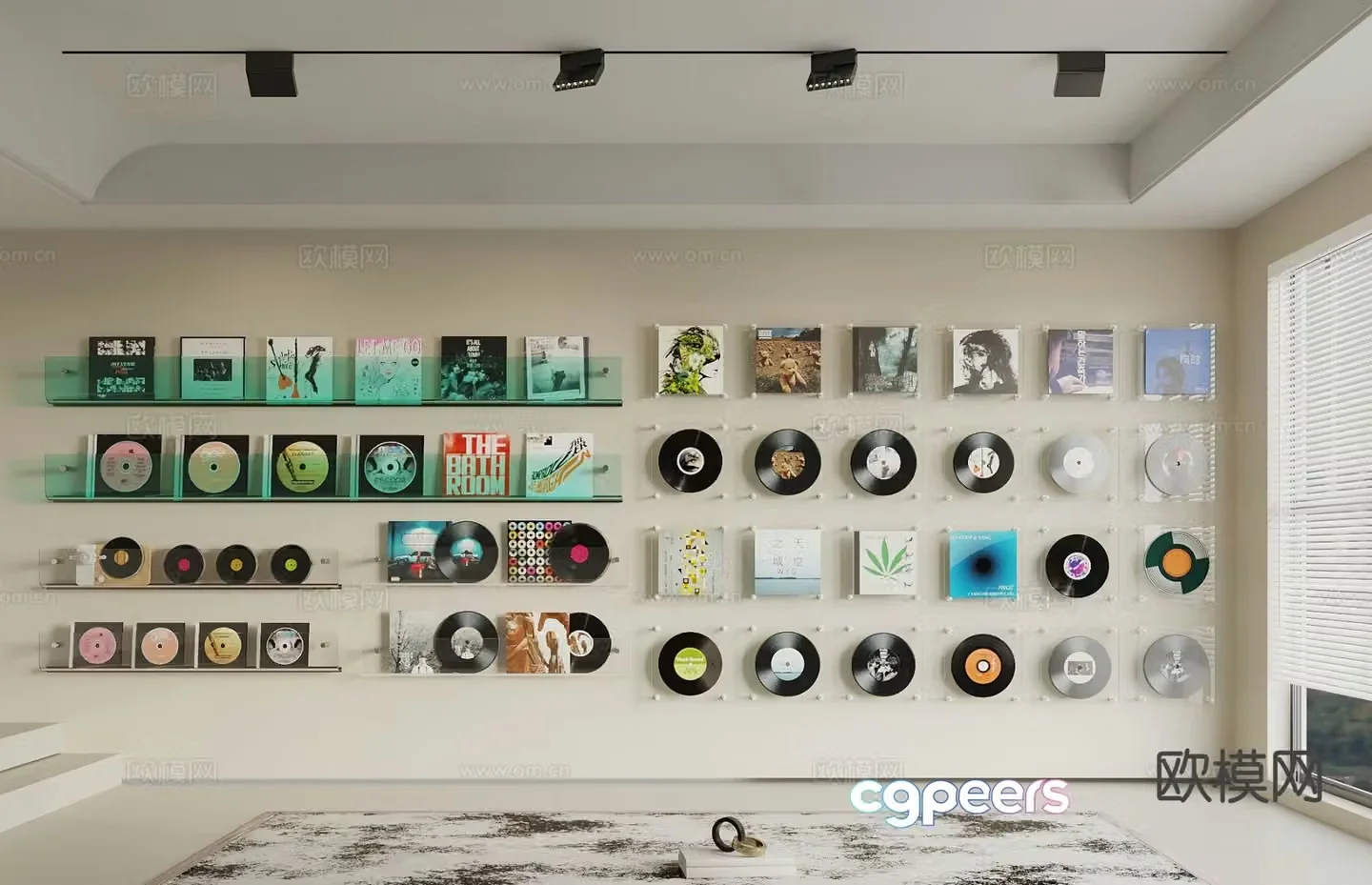 Record ornaments vinyl records compact discs wall ornaments and ornaments 3D model