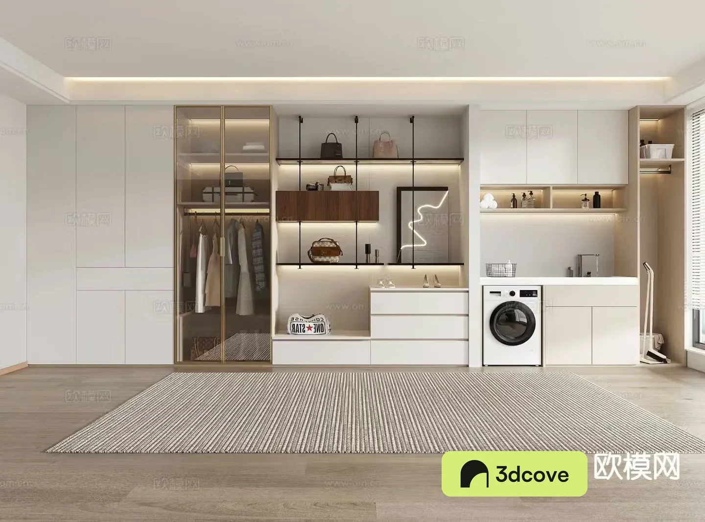 Modern wardrobe washing machine cabinet balcony cabinet
