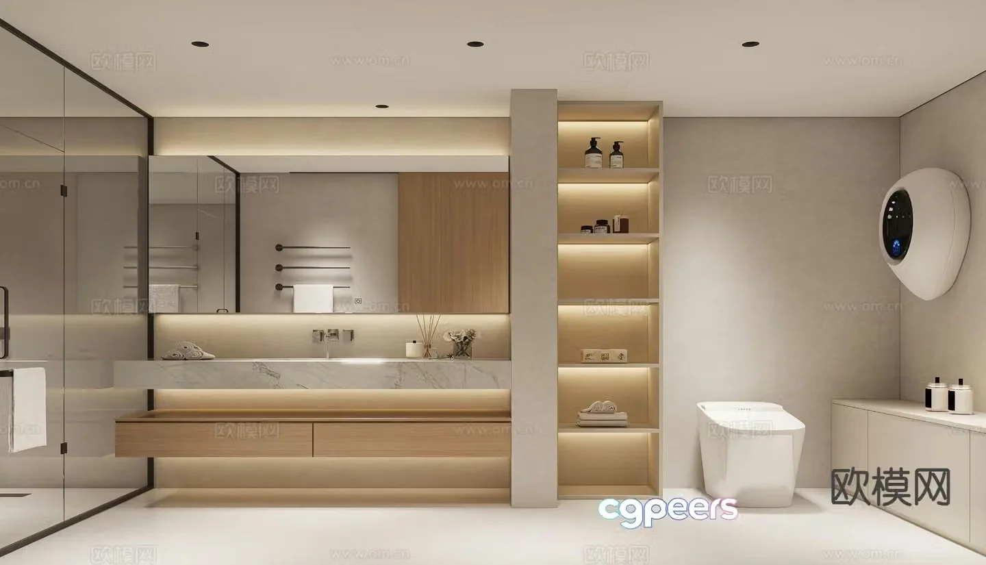 Modern bathroom bathroom toilet 3d model