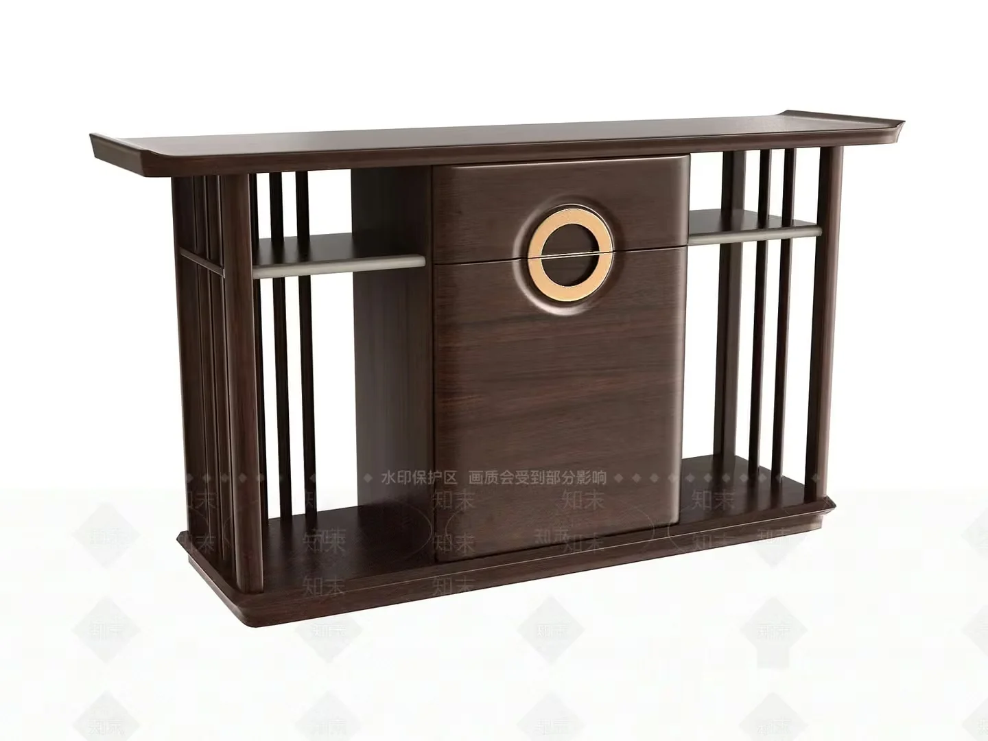 A Dark Wood Side Table 3D Model – 7834 – VRAY Render