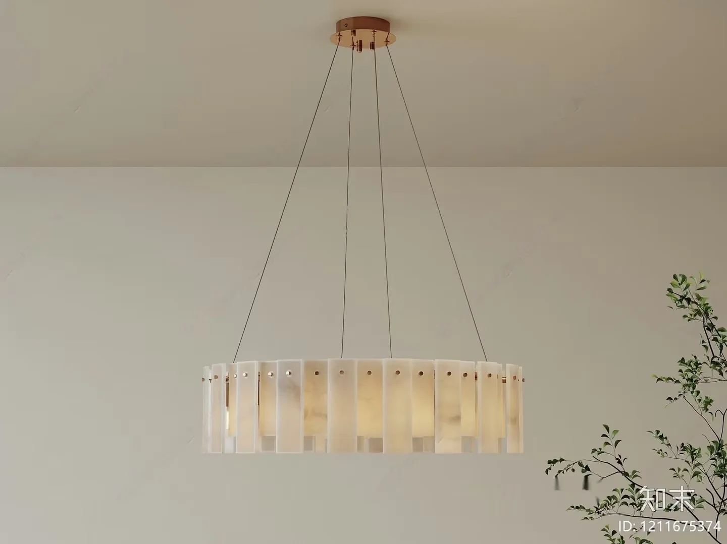 Gold Light Fixture 3D Model – 4436 – VRAY Render
