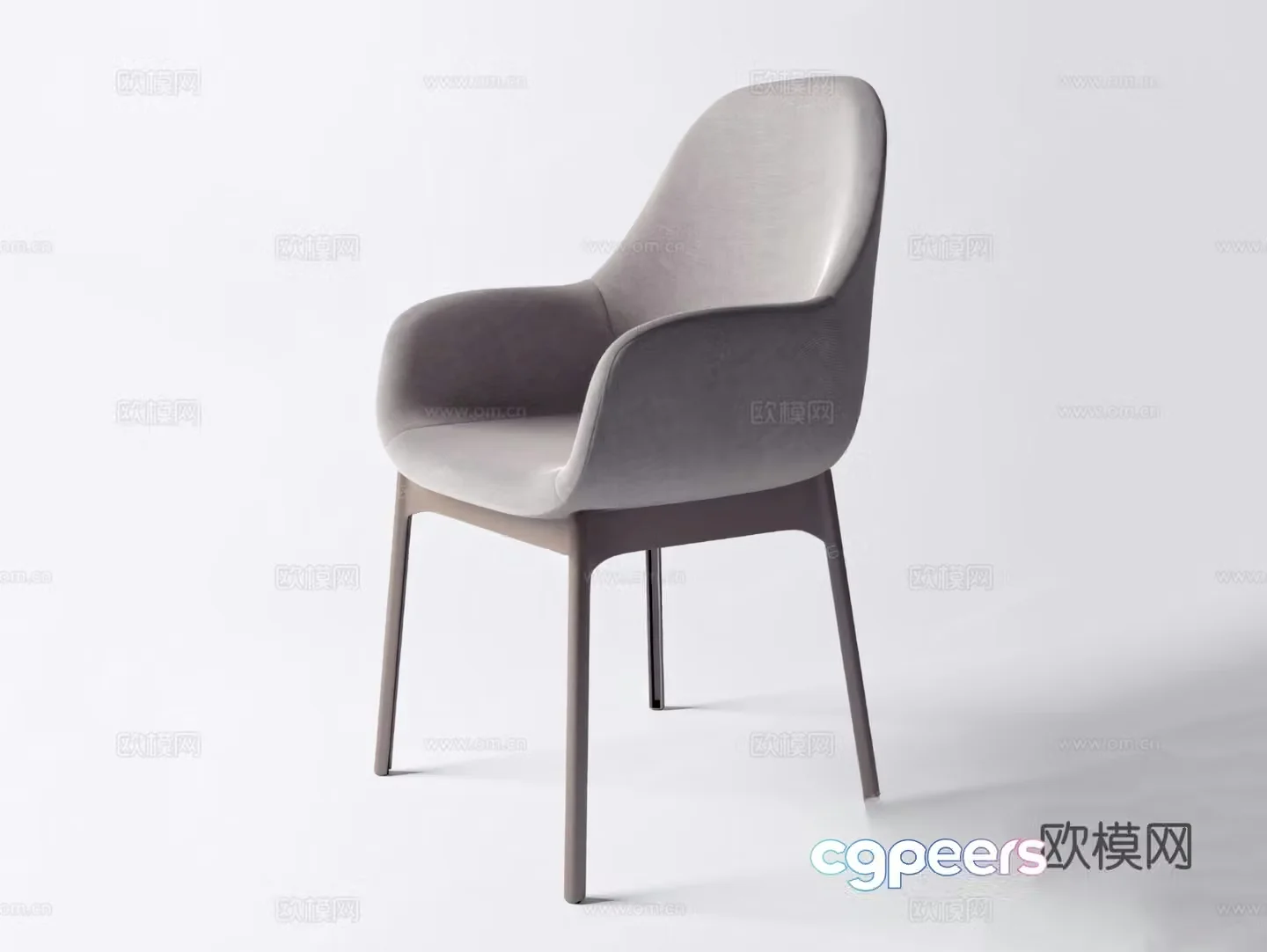Dining chair single chair chair seat wooden chair 3d model
