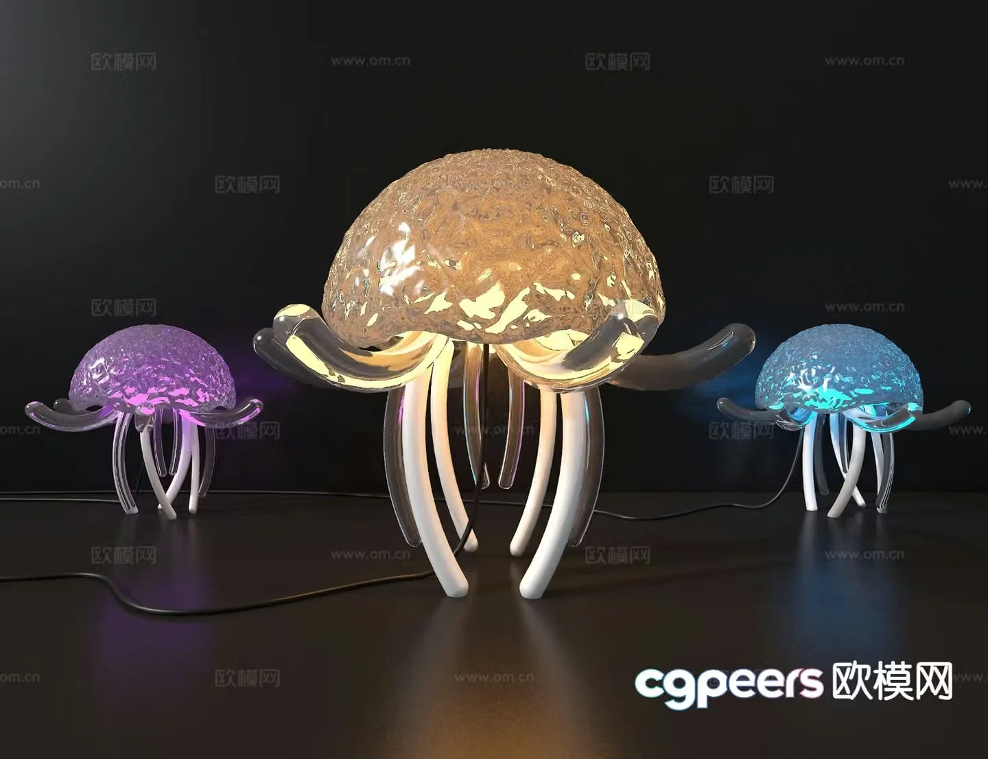 Jellyfish night light Jellyfish decorative light 3d model
