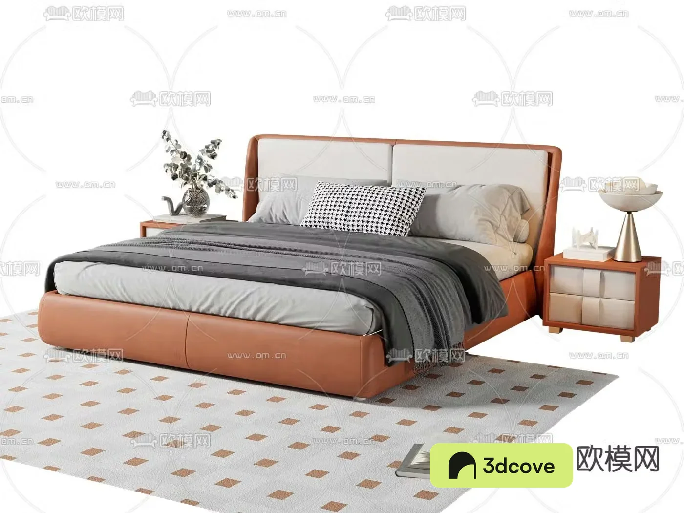 Leather double bed