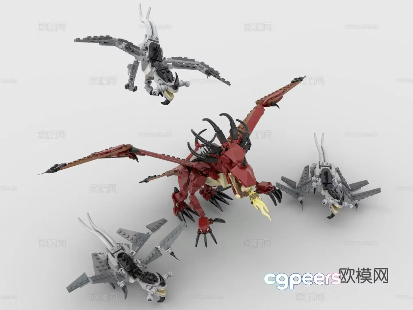 LEGO LEGO toys building blocks dragon evil dragon flying dragon western dragon 3d model