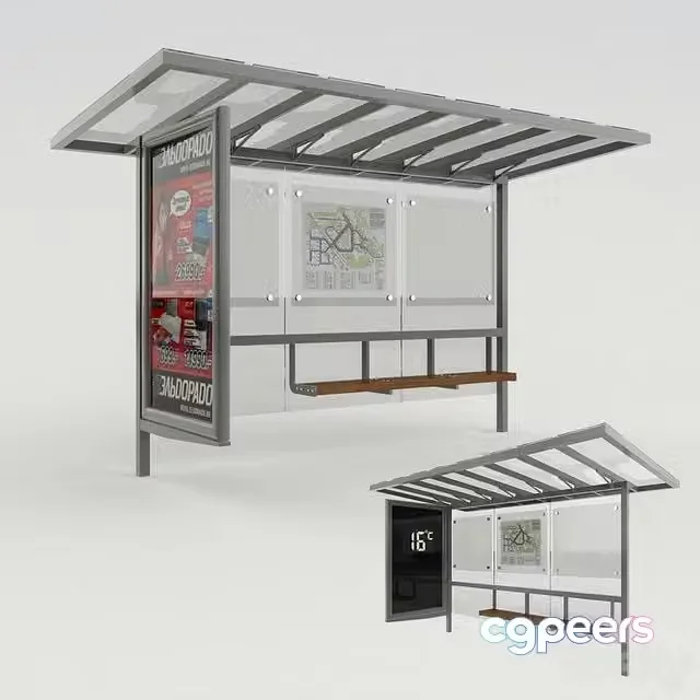 3ds Max Free – Bus stop
