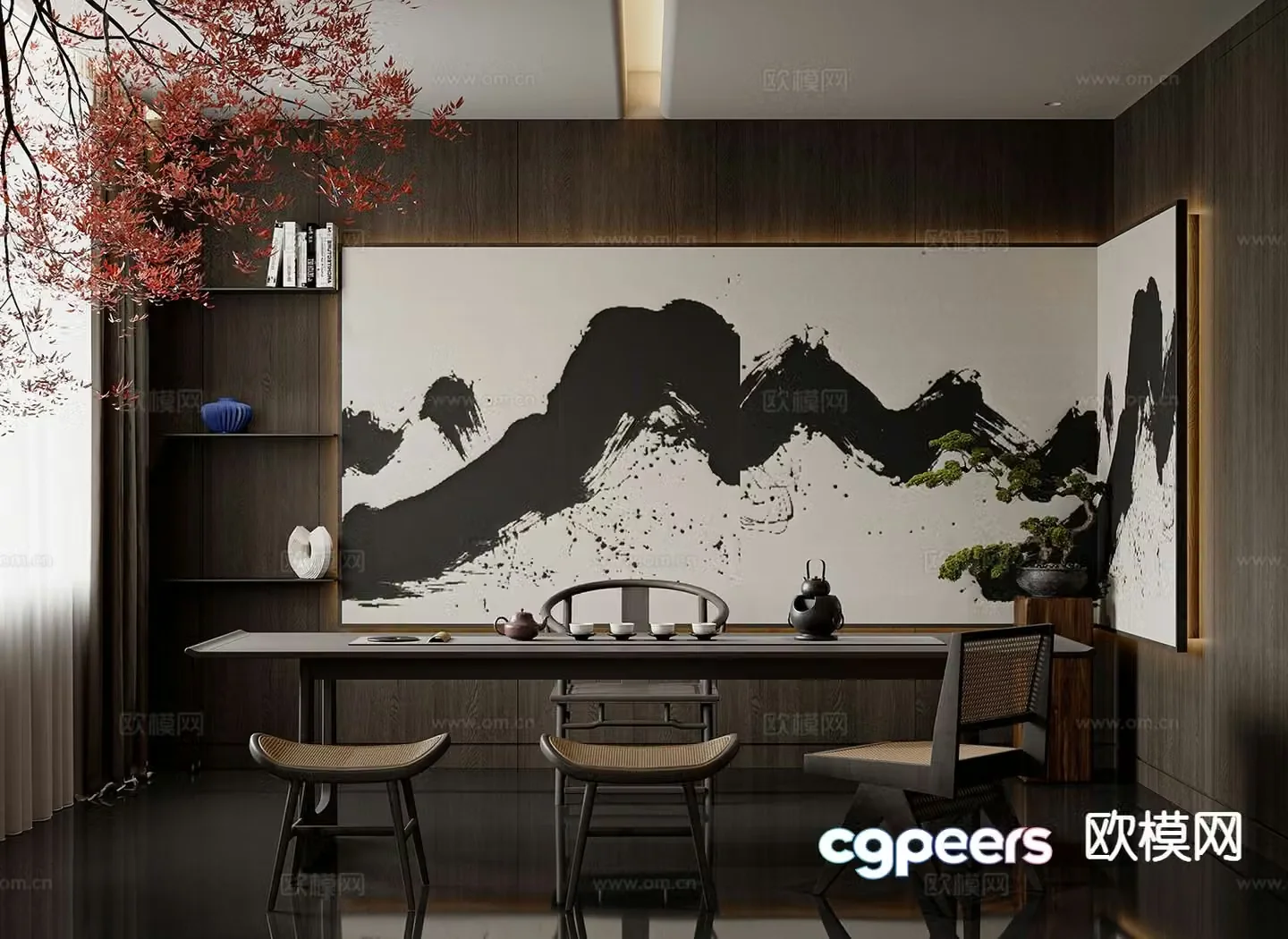 New Chinese tea room 3d model
