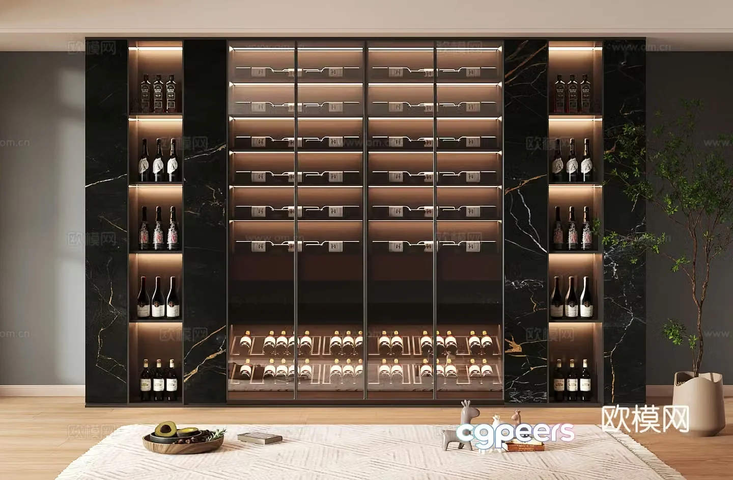 Wine cabinet design Wine cabinet red wine cabinet bar wine cabinet partition wine cabinet 3D model
