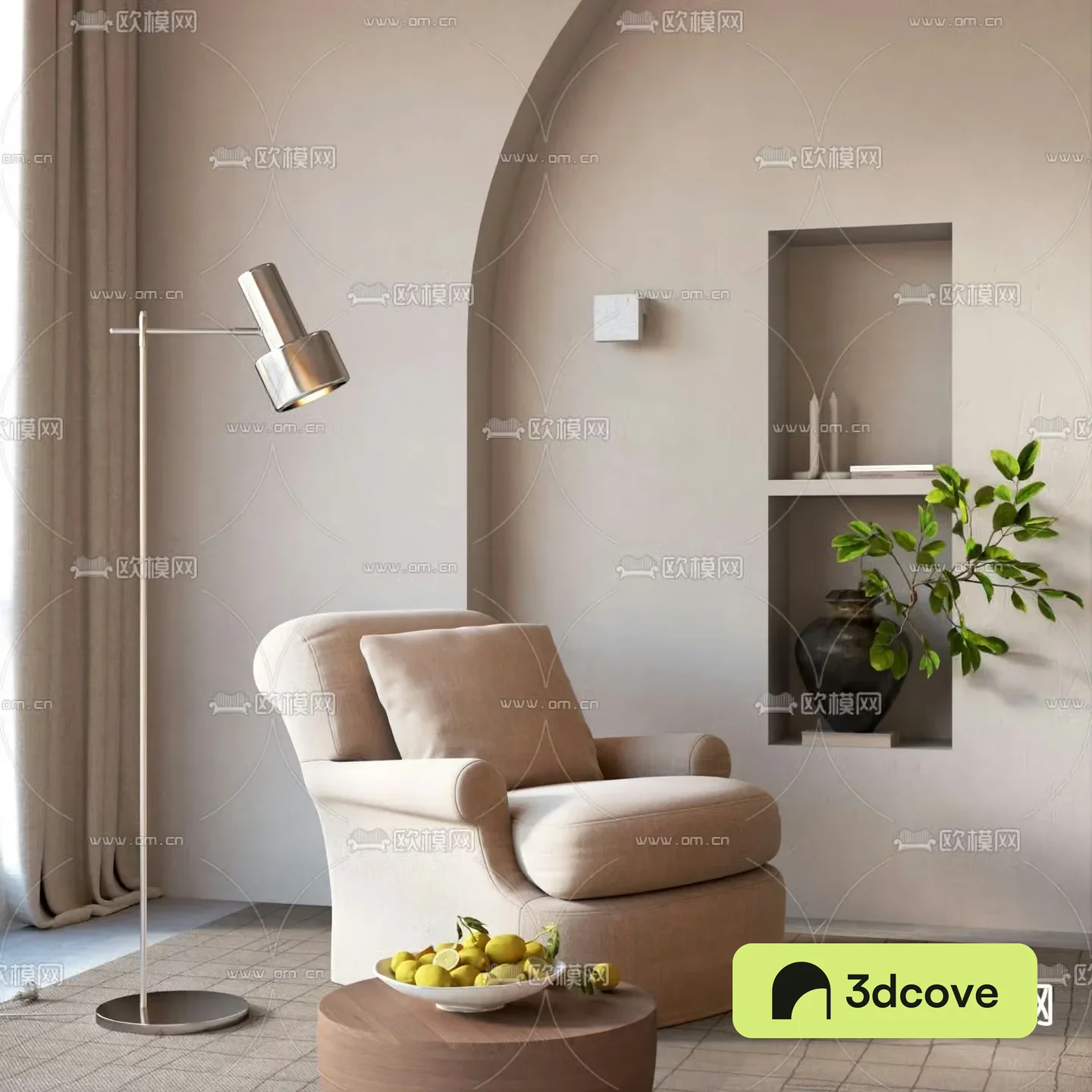 Zara fabric single sofa leisure sofa
