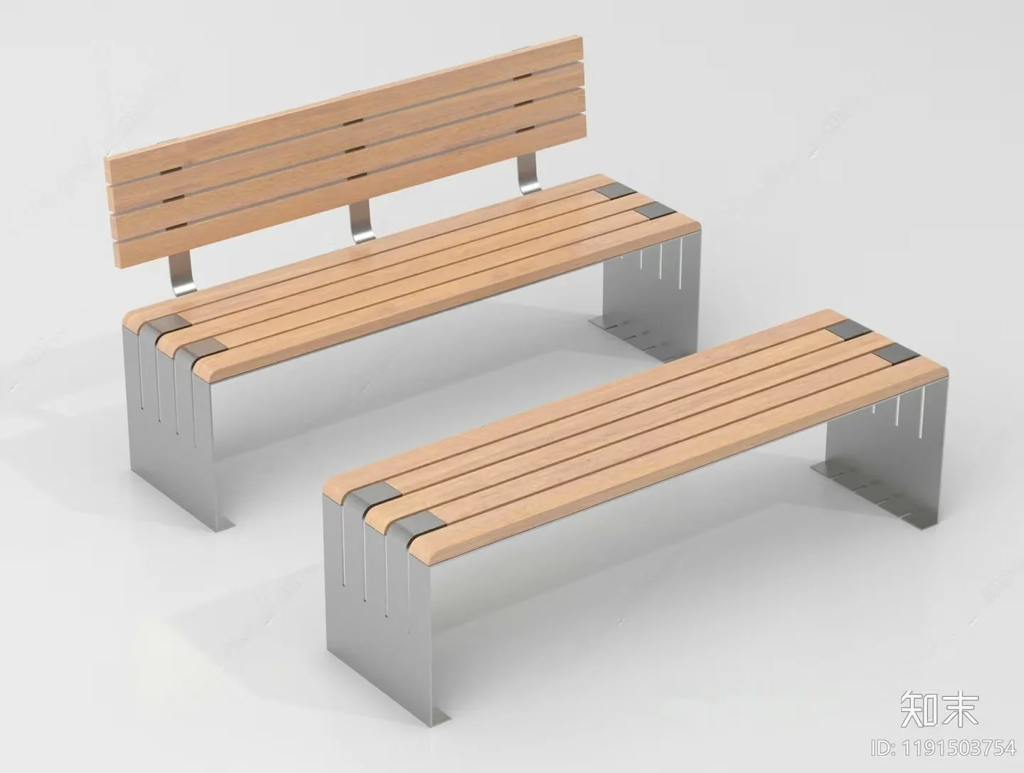 Modern Outdoor Benches 3D Model – 5709 – VRAY Render