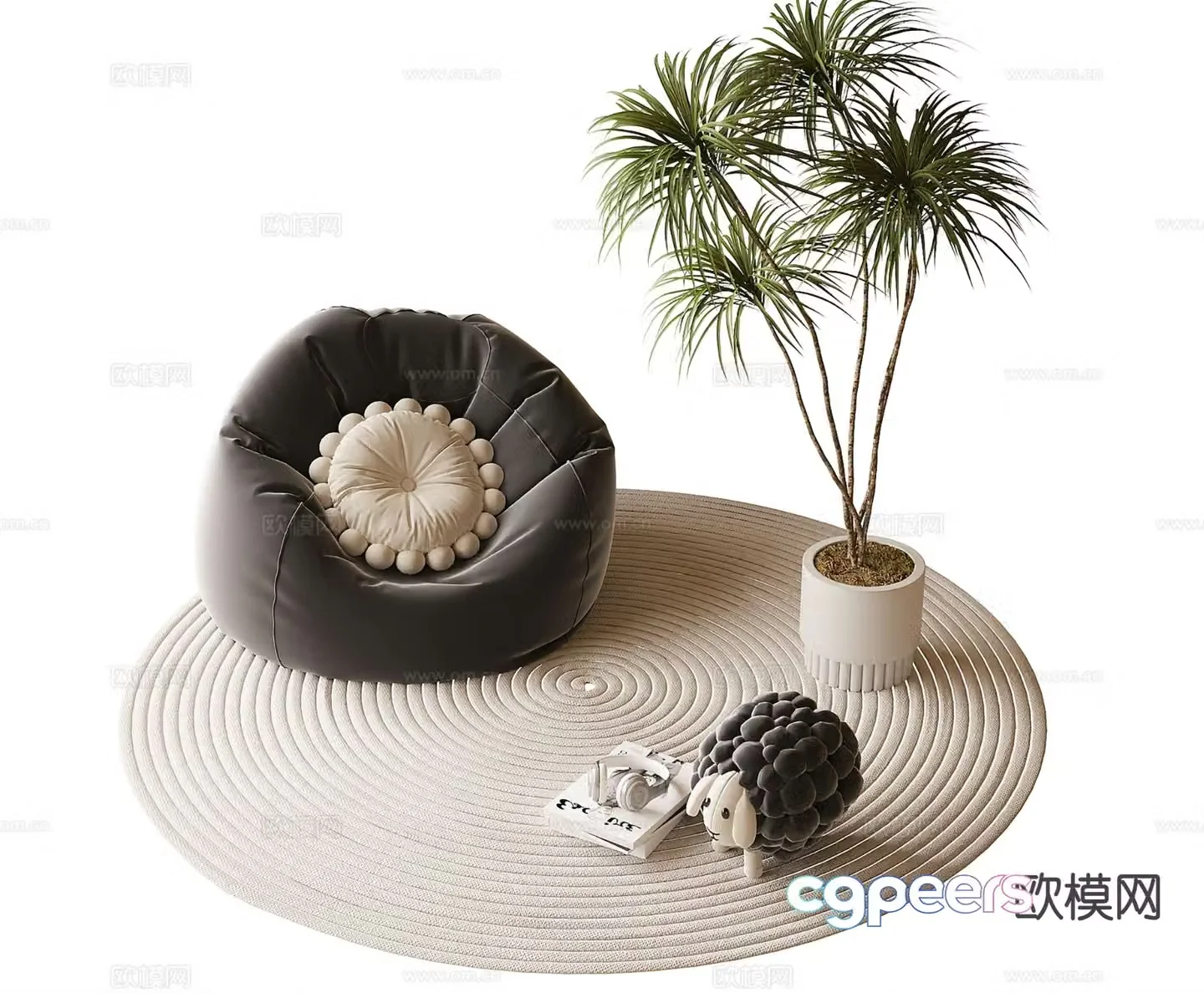 Modern lazy sofa bean bag sofa bean bag sofa 3d model