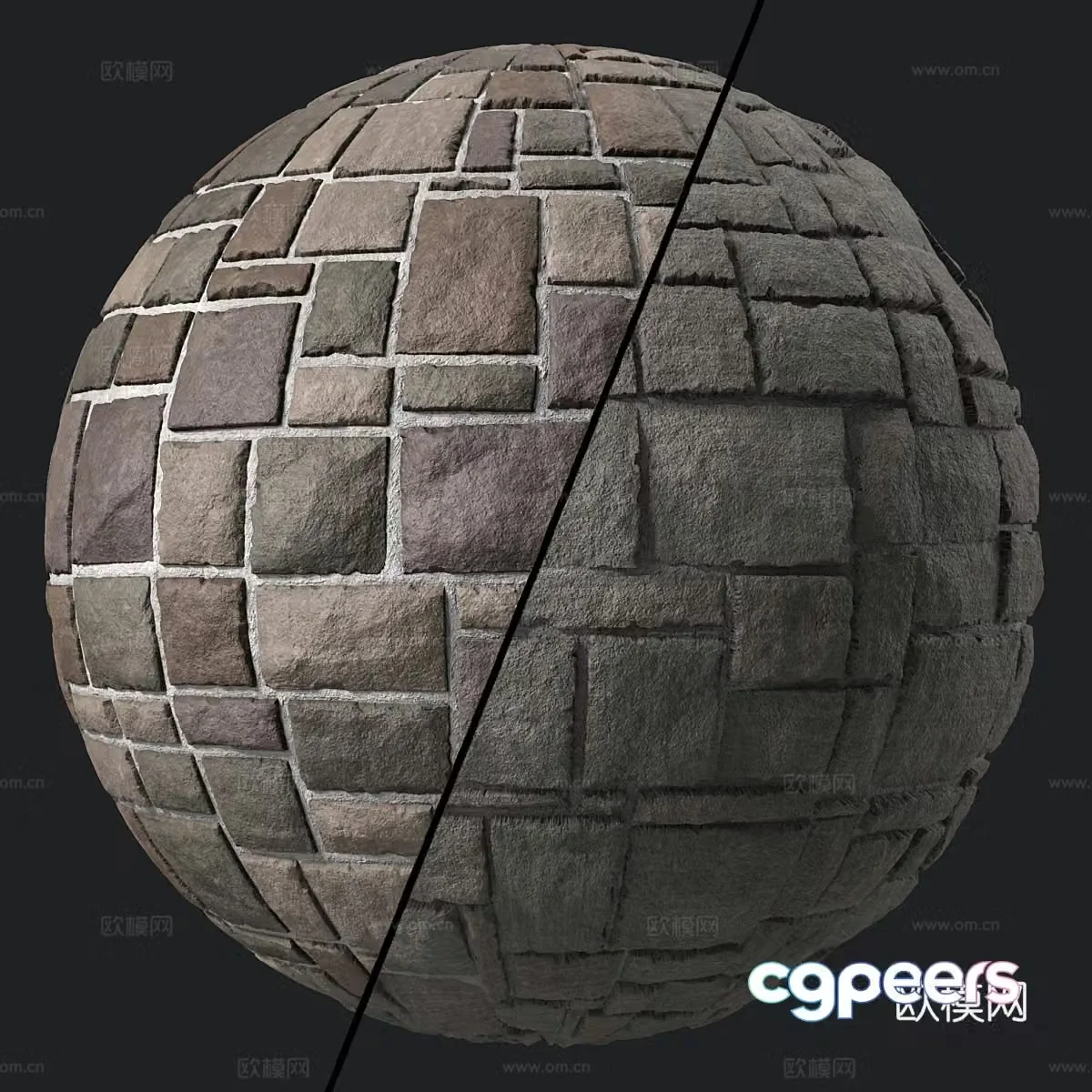Exterior wall brick culture stone 3d model
