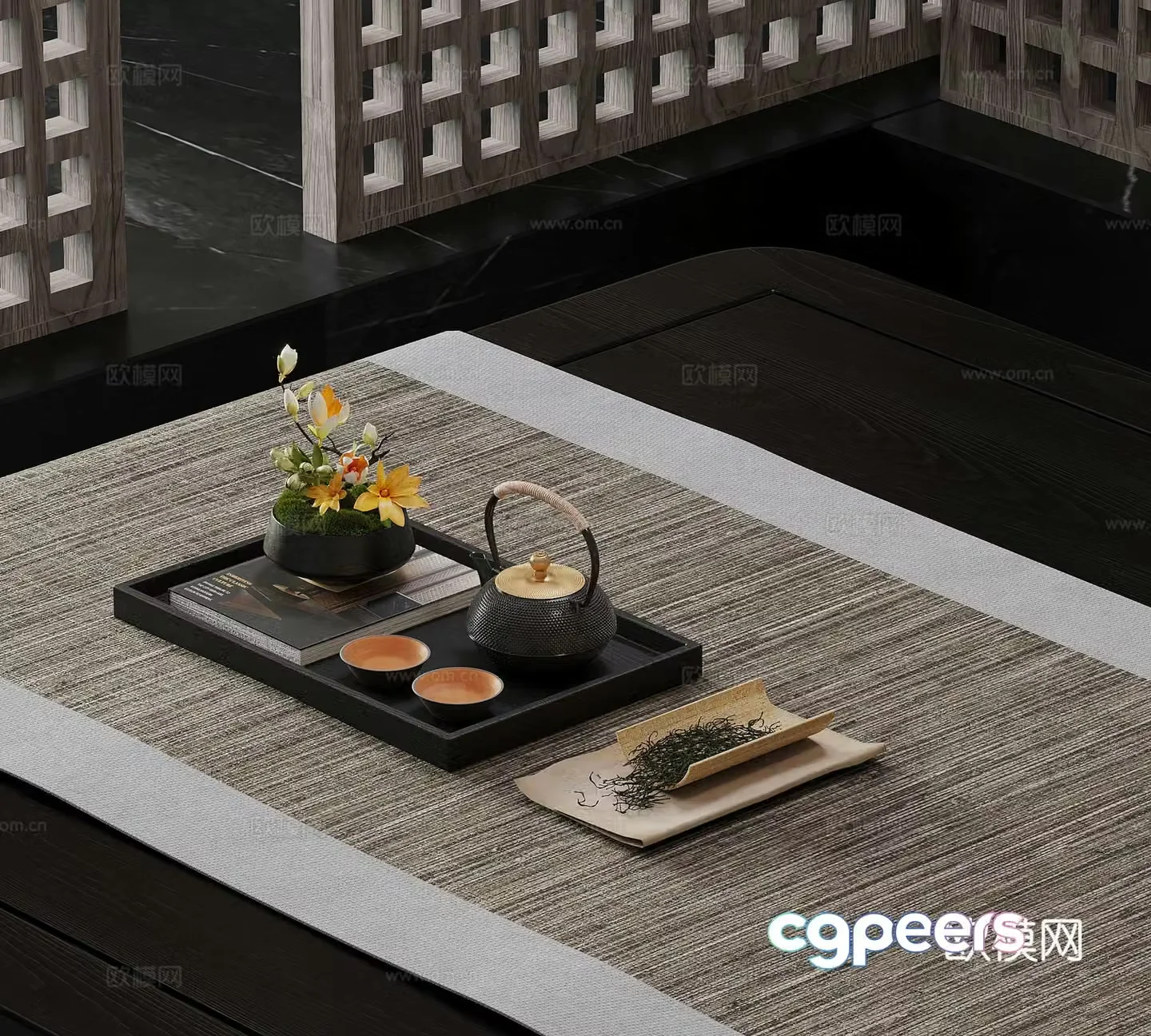 Tea set New Chinese style tea set Teapot Tea cup 3D model
