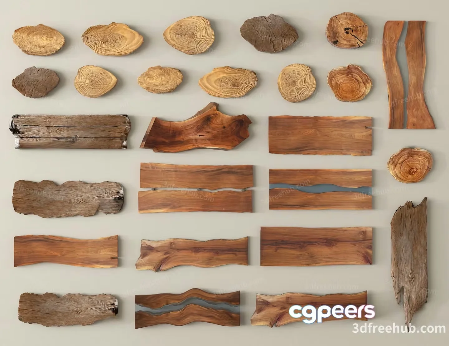 Wooden Decorative Pieces 3D Model – 22440 – VRAY Render