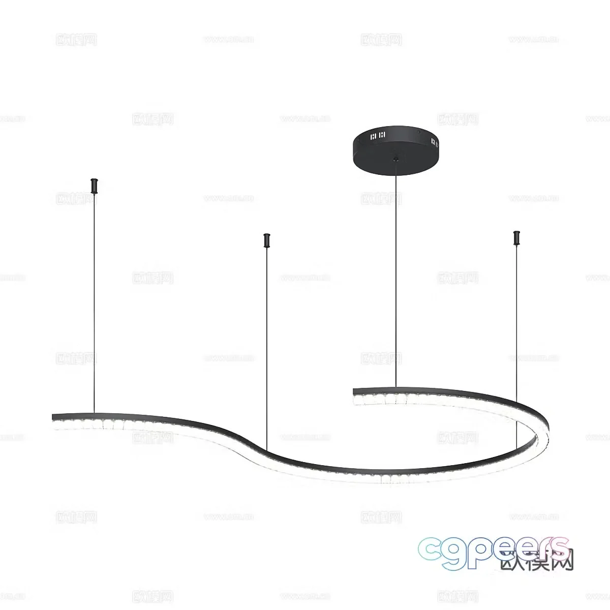 Simple chandelier curved chandelier 3d model