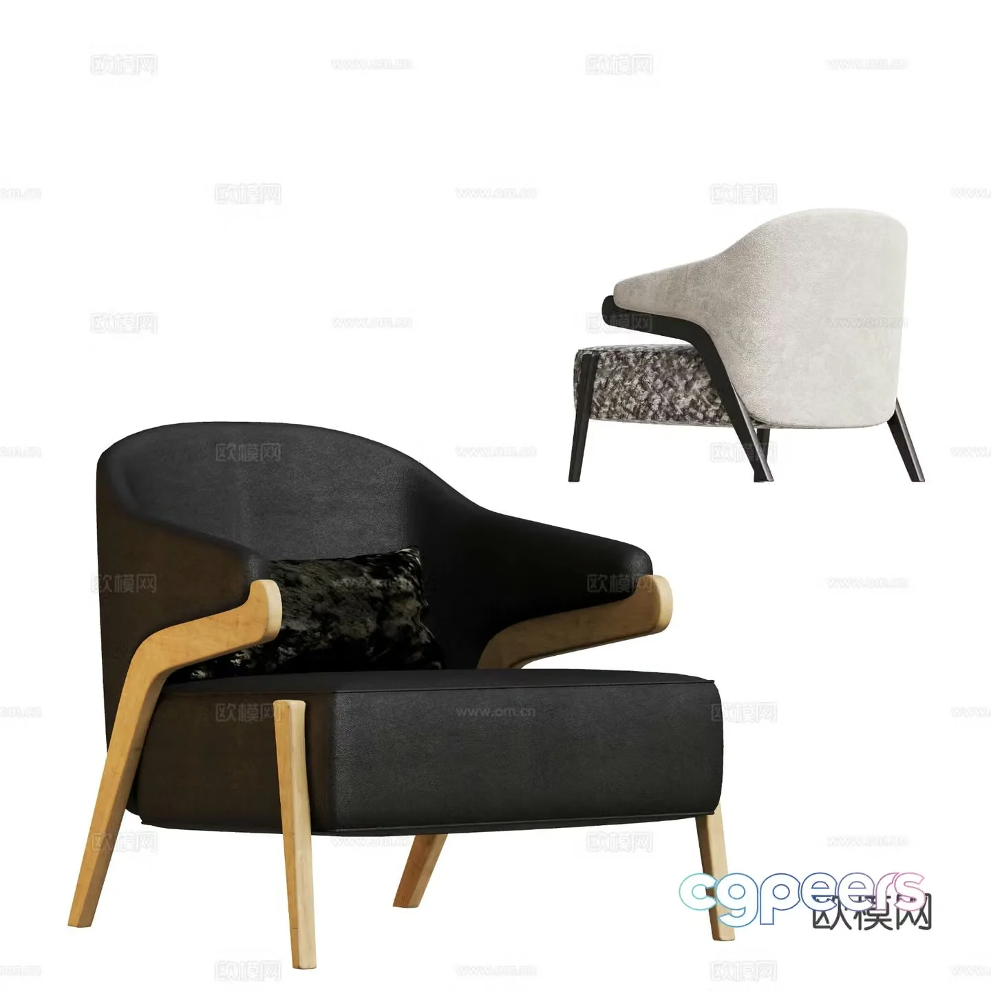 Modern chair leisure chair 3d model