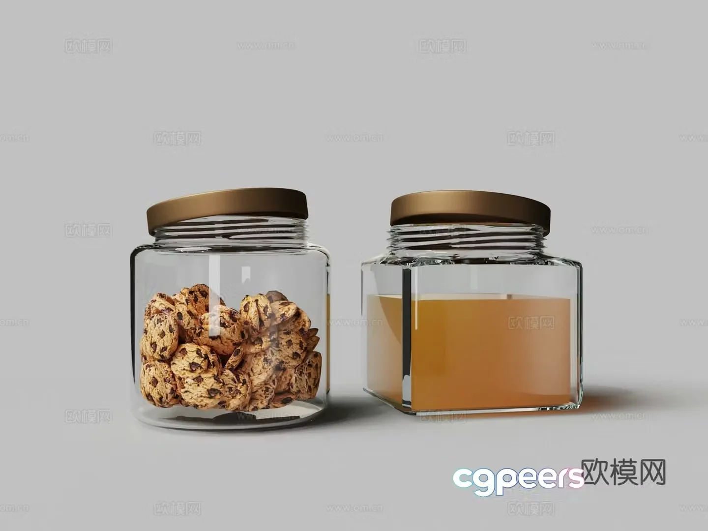 Modern glass can canned food cans 3D model