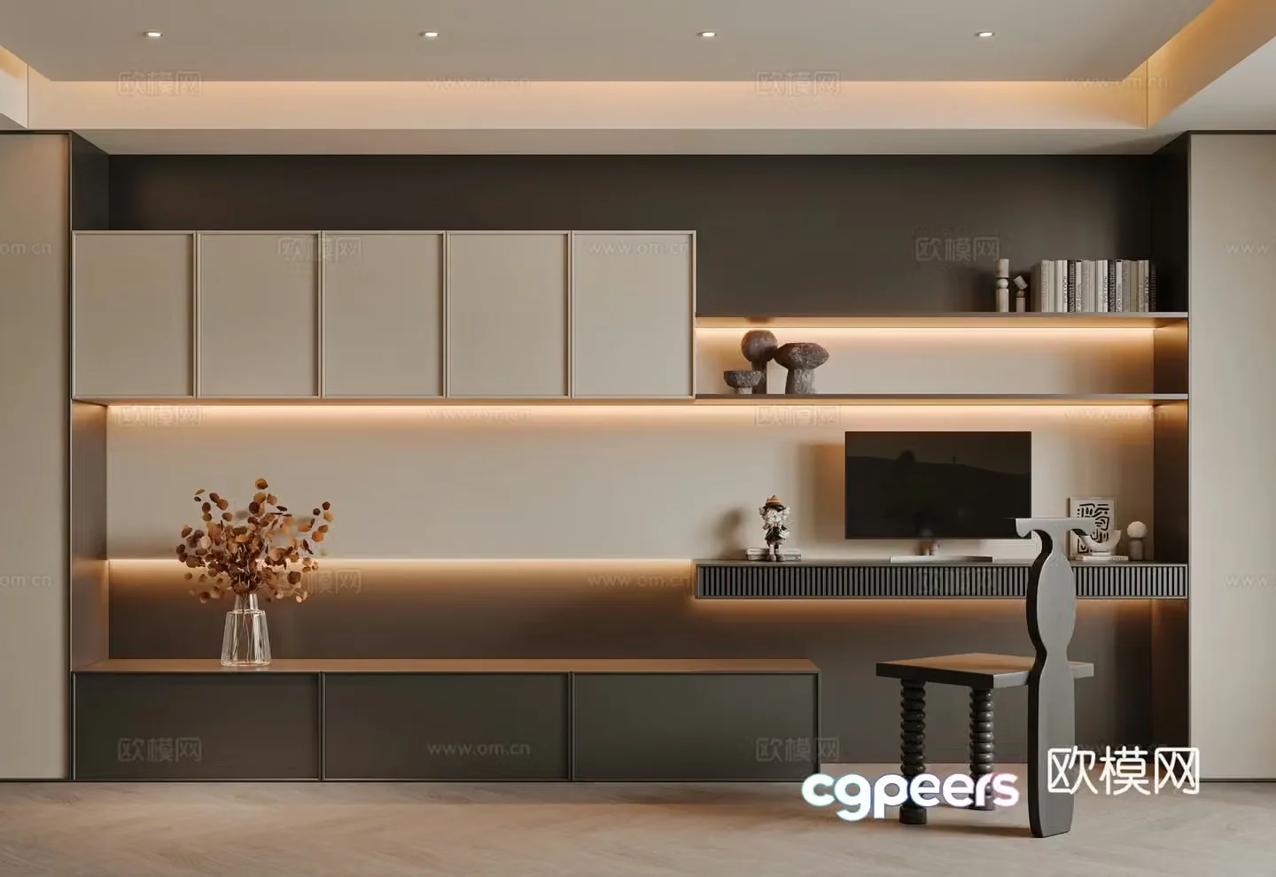 Modern study 3d model