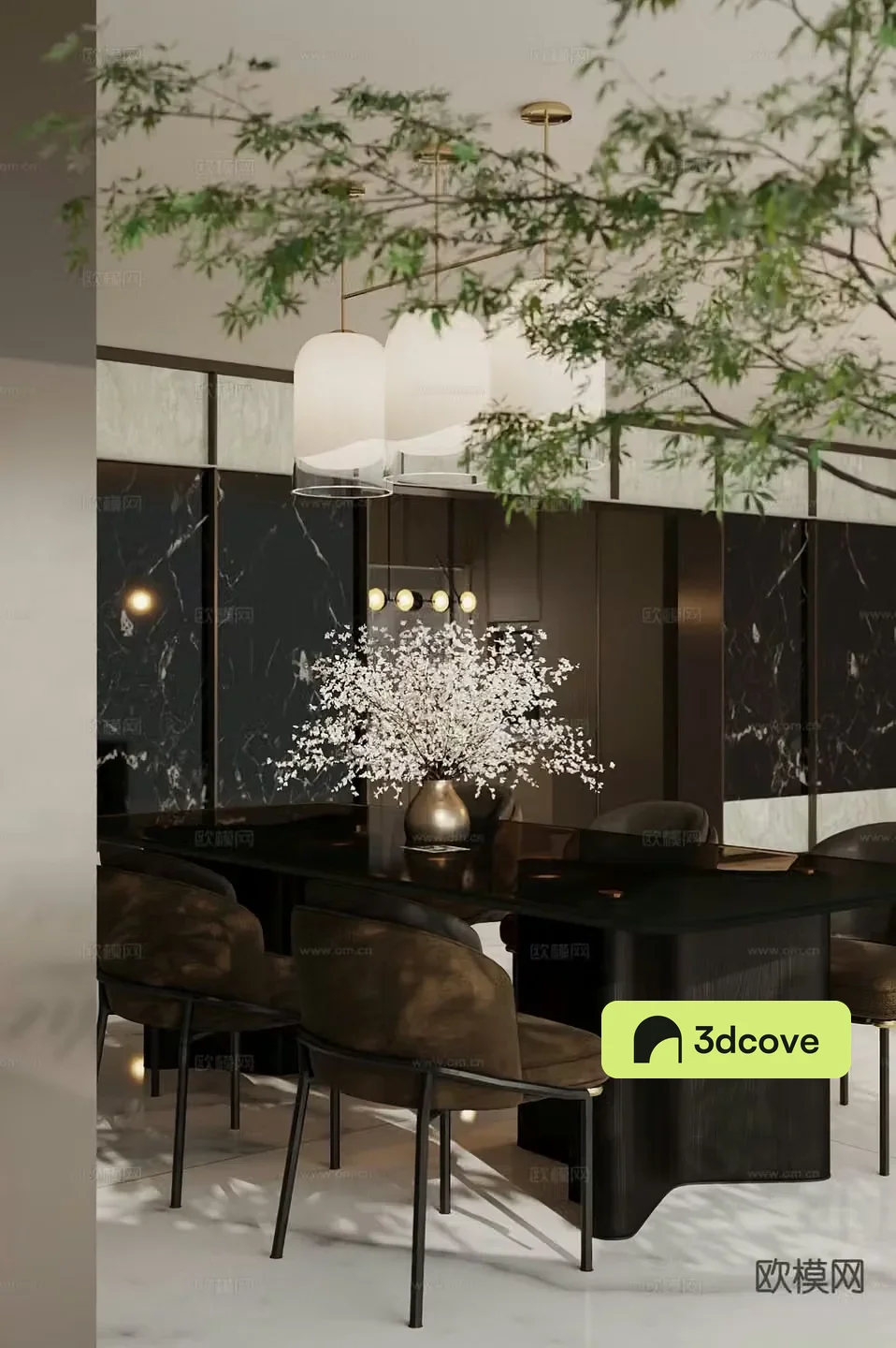 Modern dining table and chairs