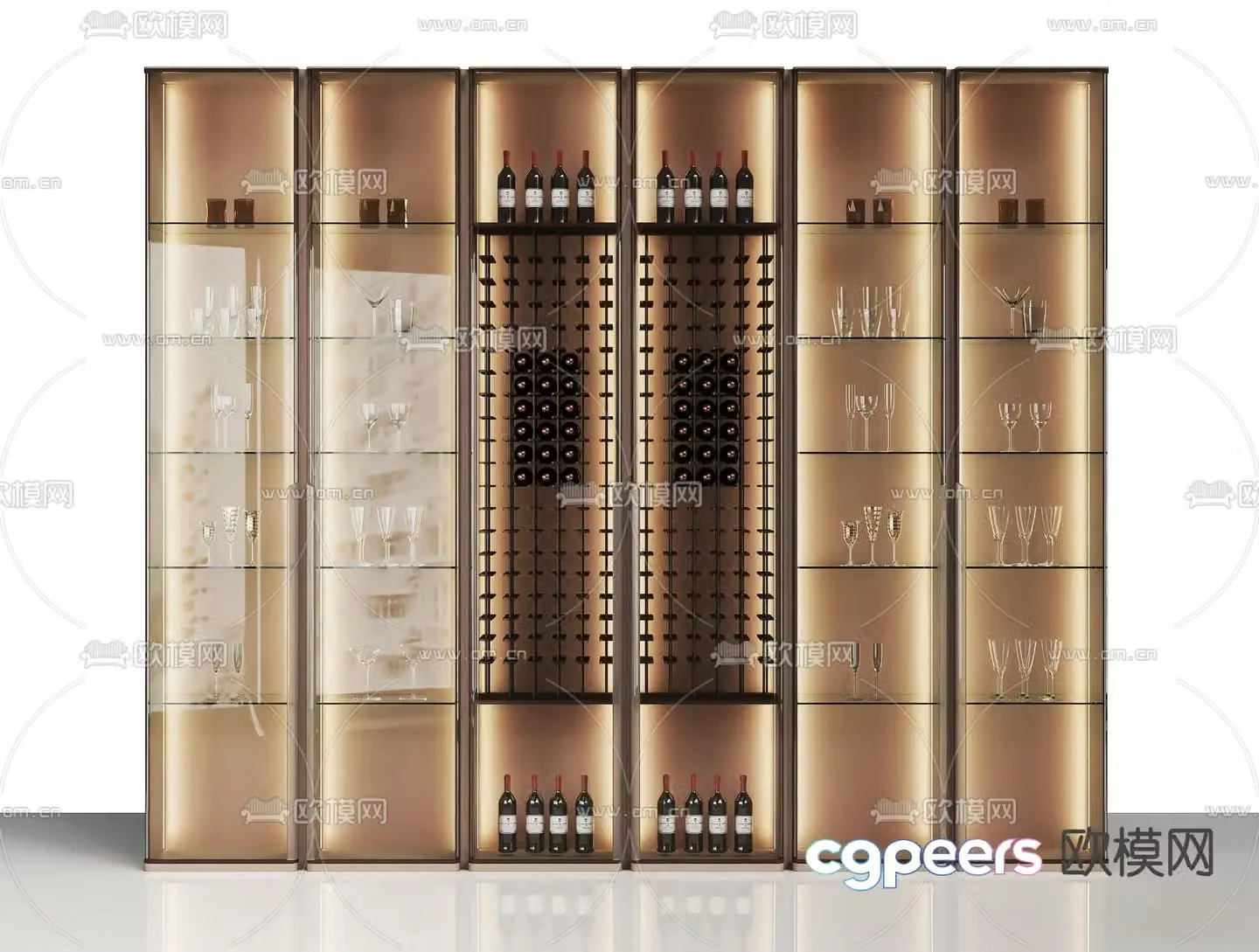 Glass wine cabinet 3d model