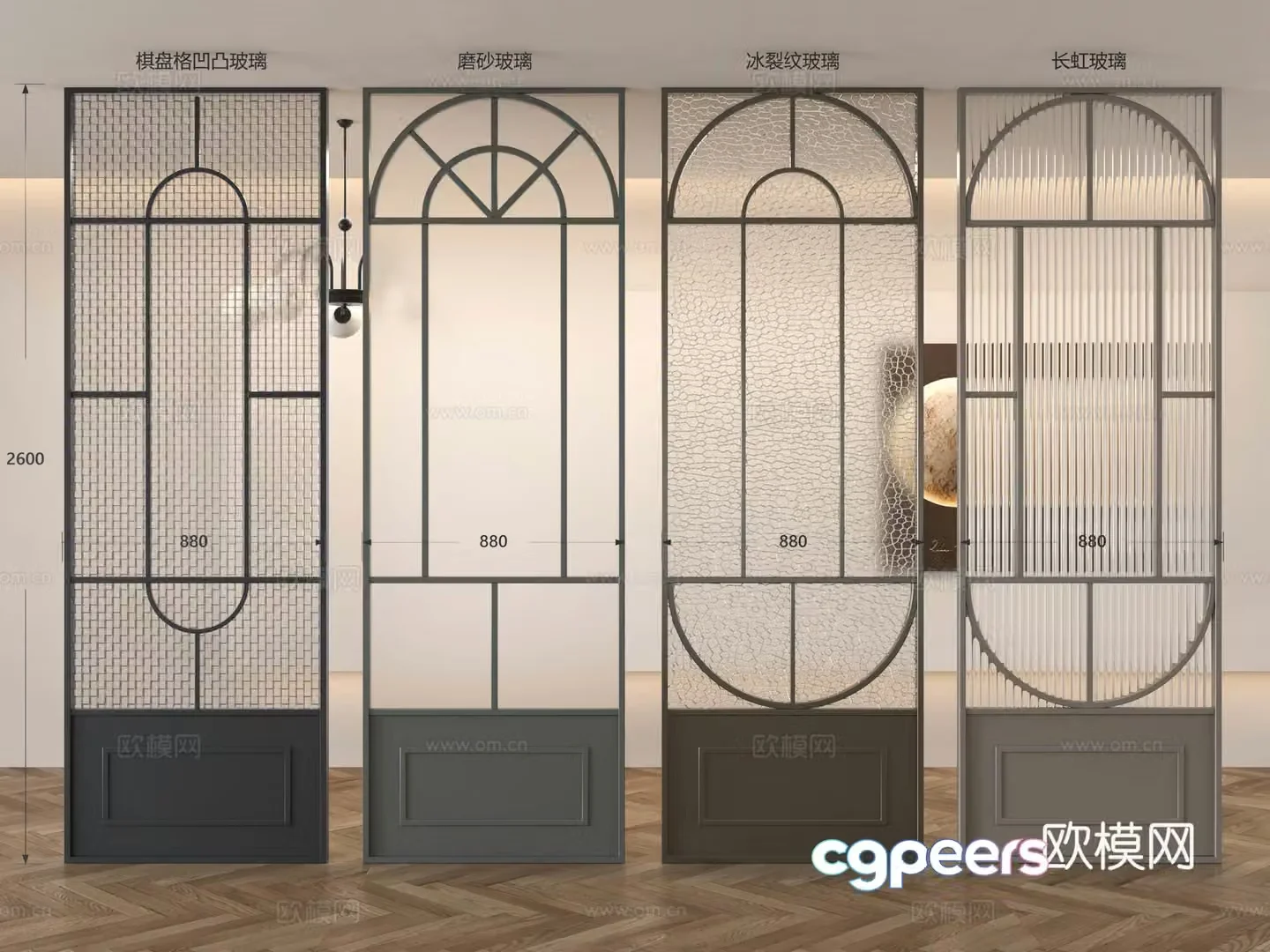 French glass partition medieval windscreen partition porch partition screen partition Changhong glass partition 3D model