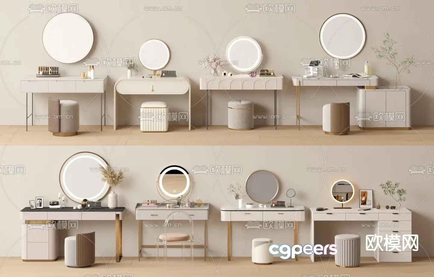 Modern dressing table 3d model
