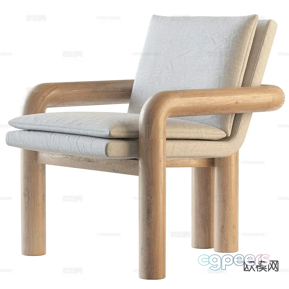 Log style chair sofa chair leisure chair 3d model