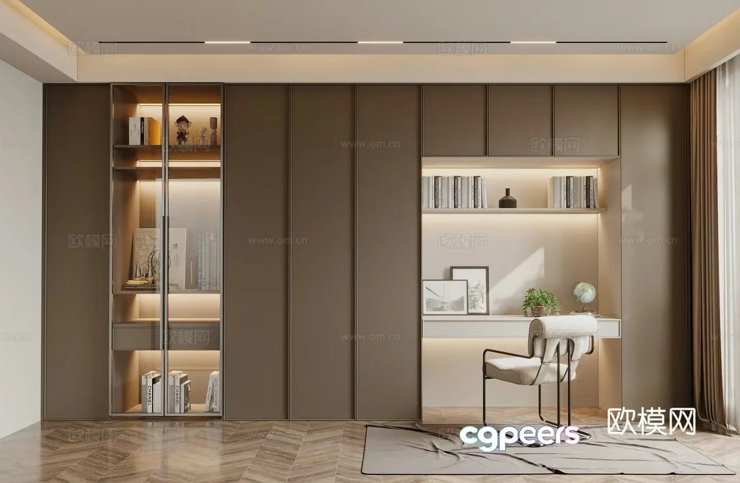 Modern bookcase 3d model
