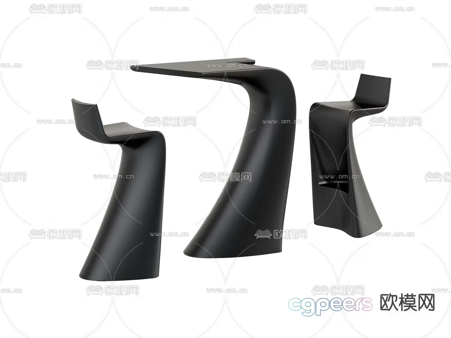 Bar counter bar chair 3d model