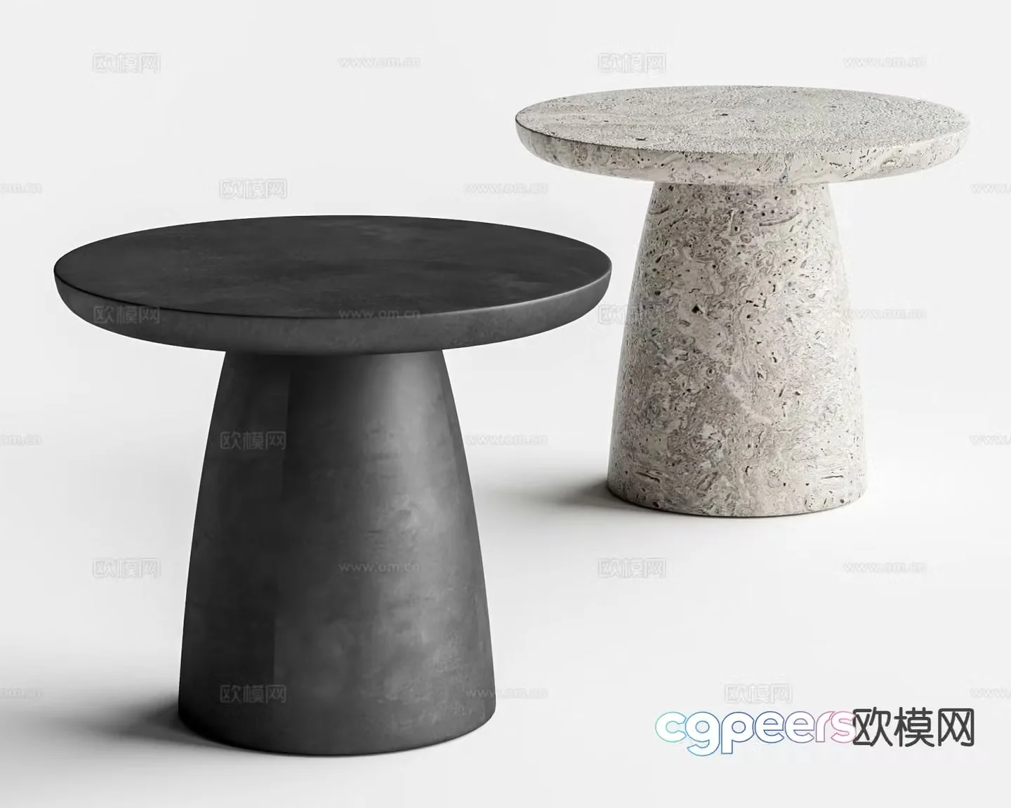 Modern corner table side table round table 3D model