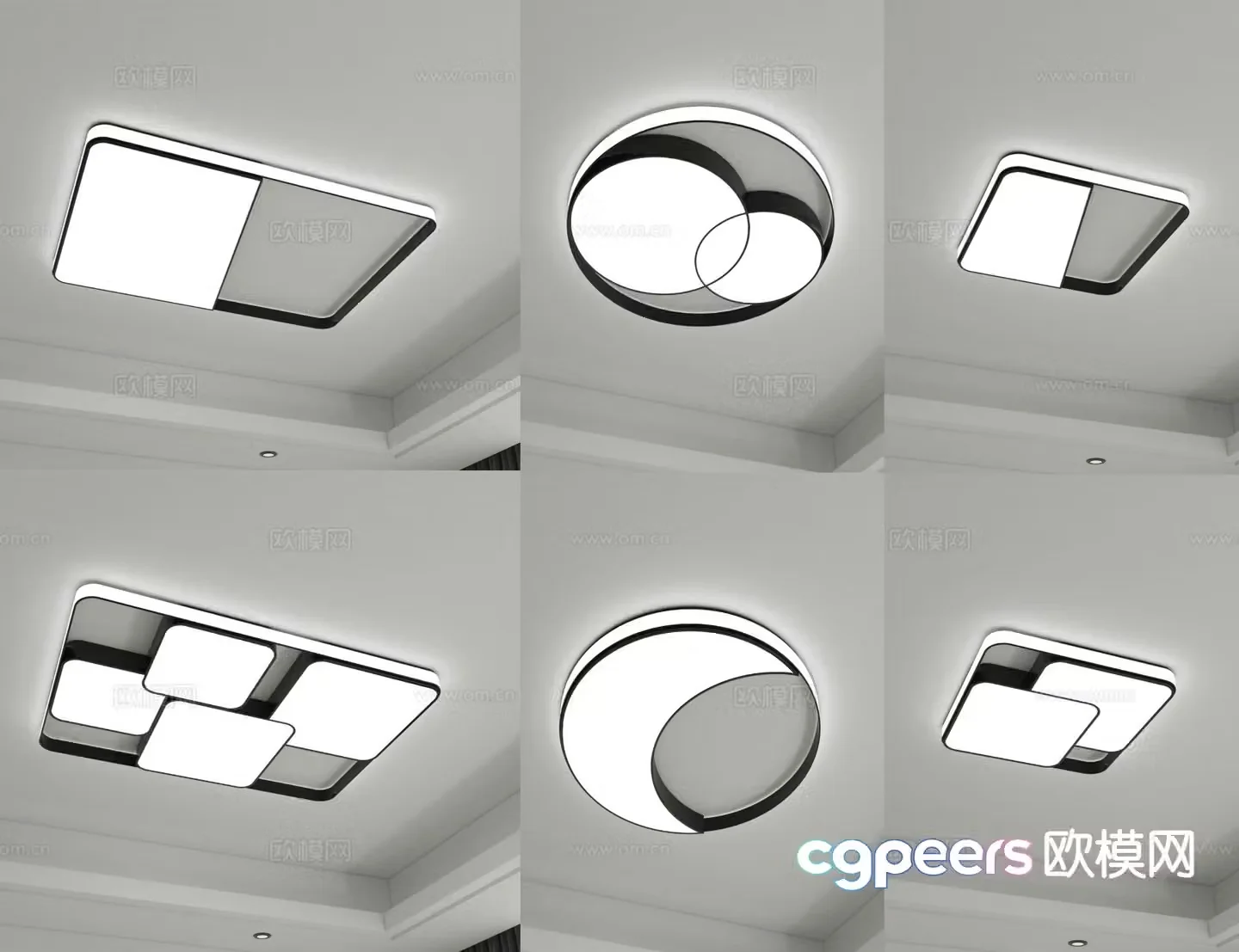 Simple ceiling lamp geometric ceiling lamp 3d model
