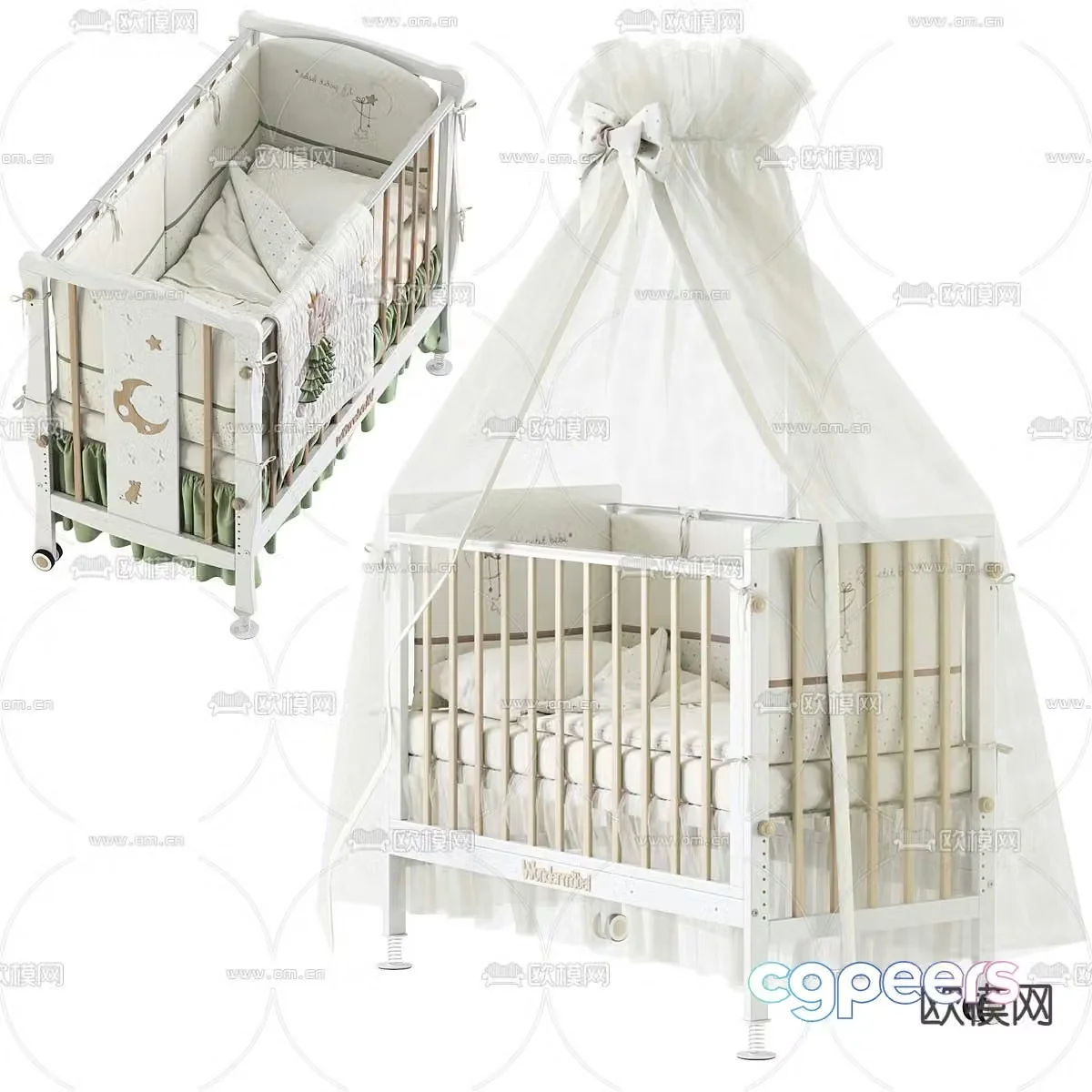 crib children’s bed 3d model