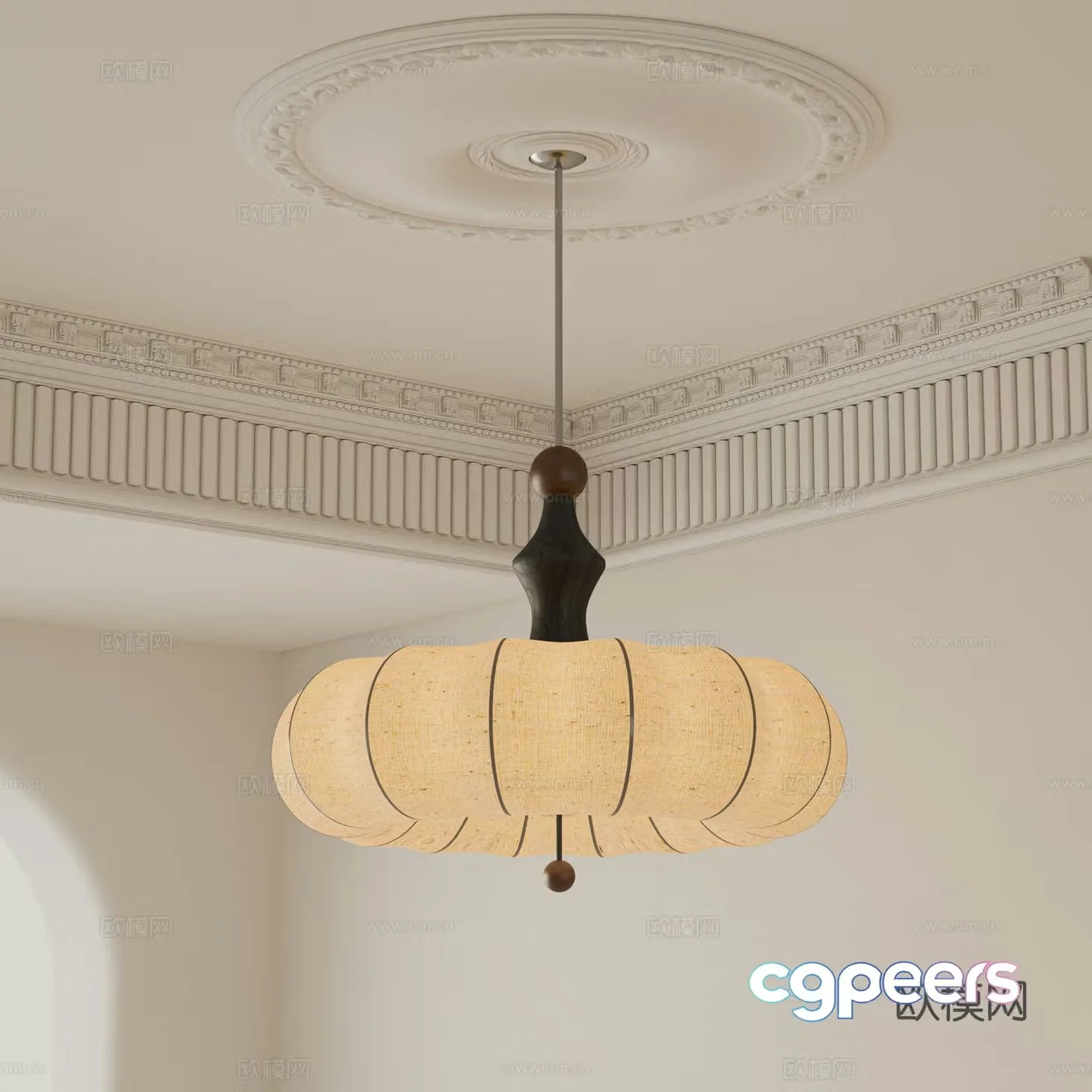 Middle-aged chandeliers restaurant chandeliers living room chandeliers bedroom chandeliers Bauhaus chandeliers gypsum line 3d model