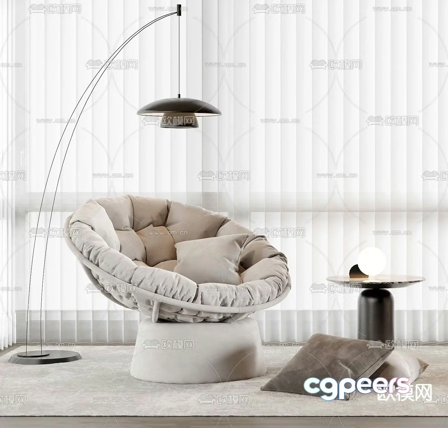 Single sofa leisure sofa 3d model