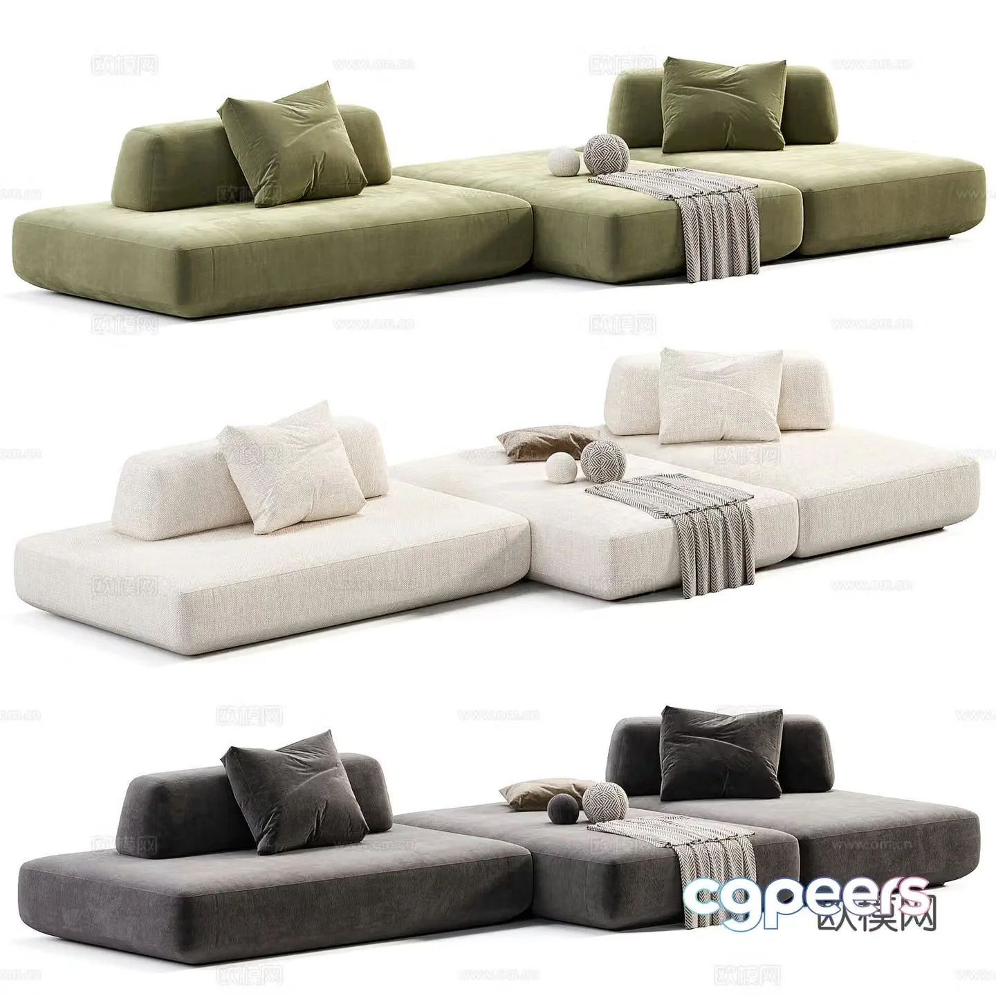 Modern multi-person sofa Module sofa 3d model