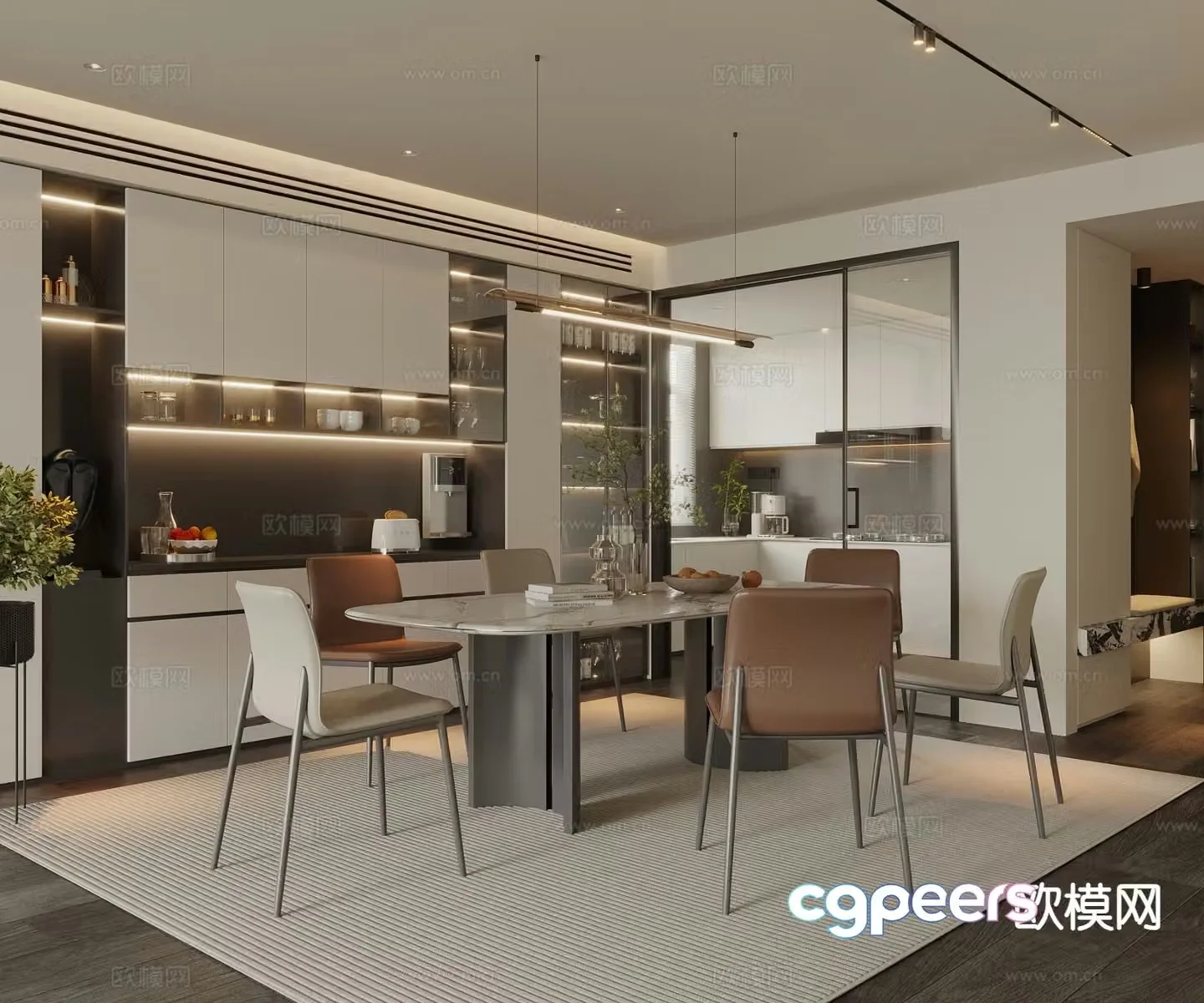 Modern restaurant 3d model